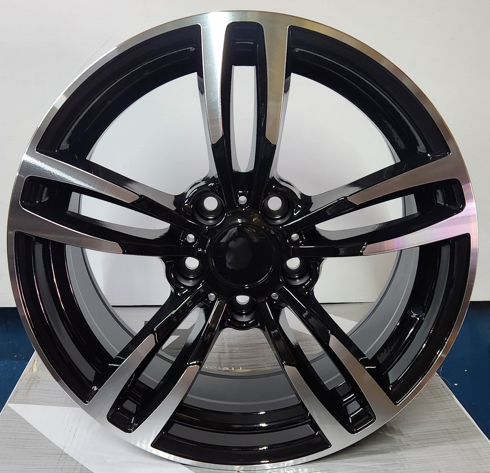 W1121 17x8 5x120 BLACK MACHINED FACE - Gun Hill Tire House (WTW - WHOLESALE TIRES & WHEELS)