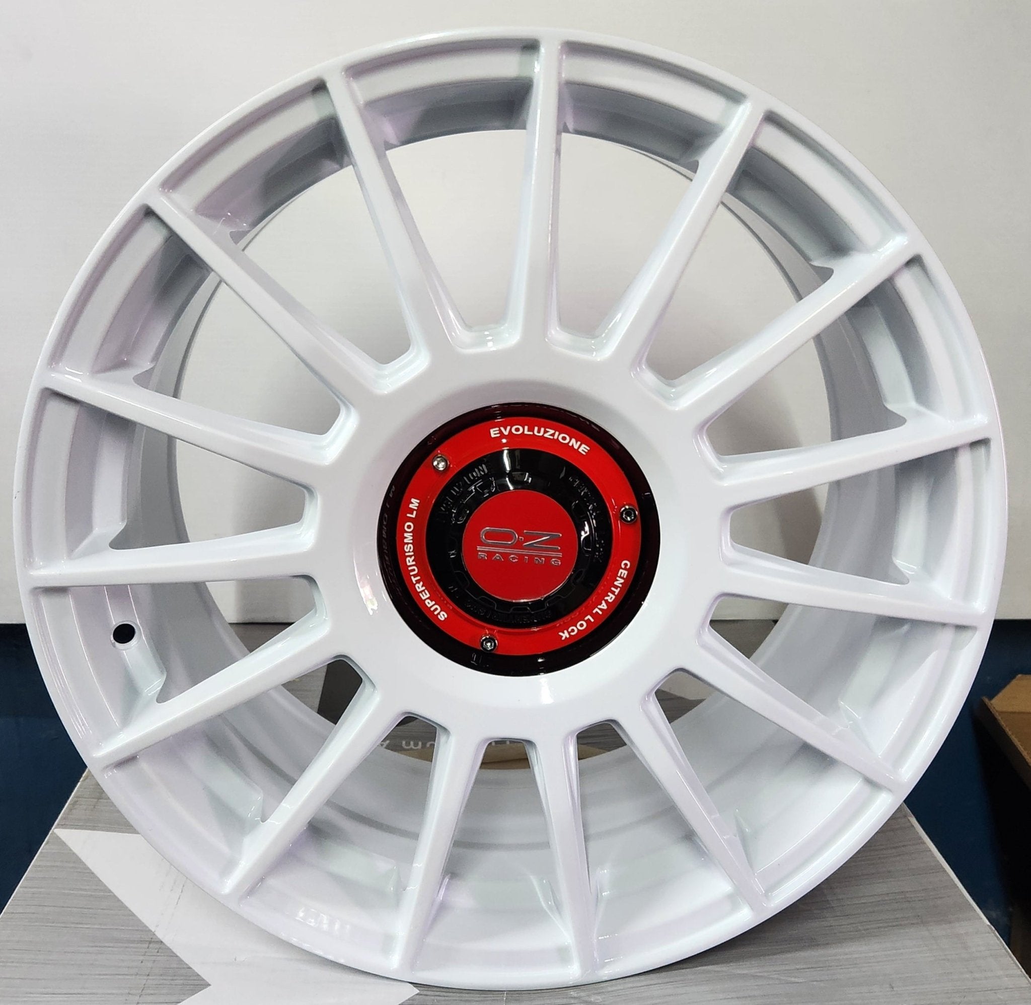 YX118 SUPERTORISMO - EVO REP 18X8 5X108 5X112 5X114.3 WHITE WITH BLACK CENTER CAP - Gun Hill Tire House (WTW - WHOLESALE TIRES & WHEELS)
