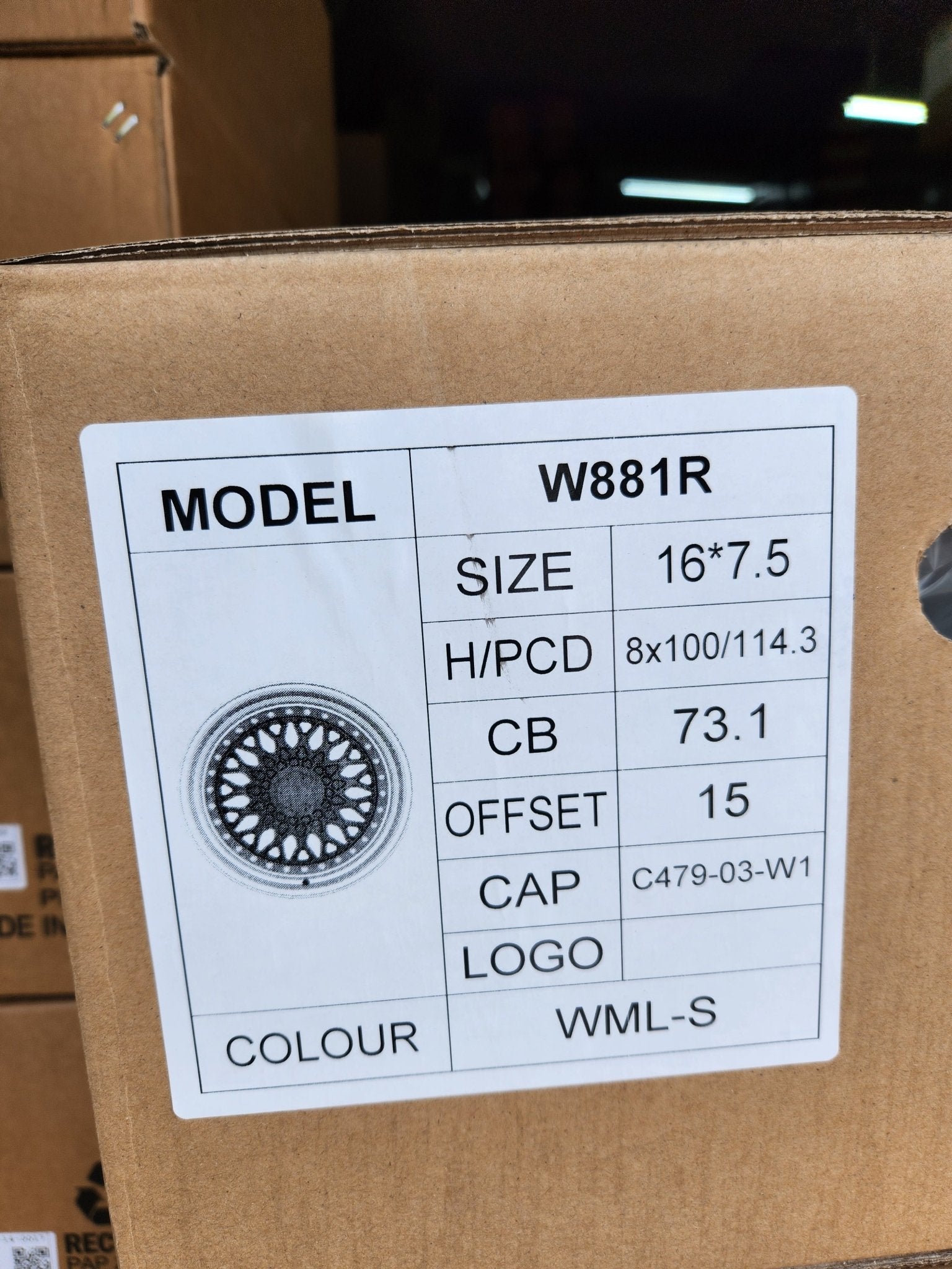 W881R WHEELS 16X7.5 4X100 4X114 WHITE MACHINED LIP WITH RIVET - Gun Hill Tire House (WTW - WHOLESALE TIRES & WHEELS)