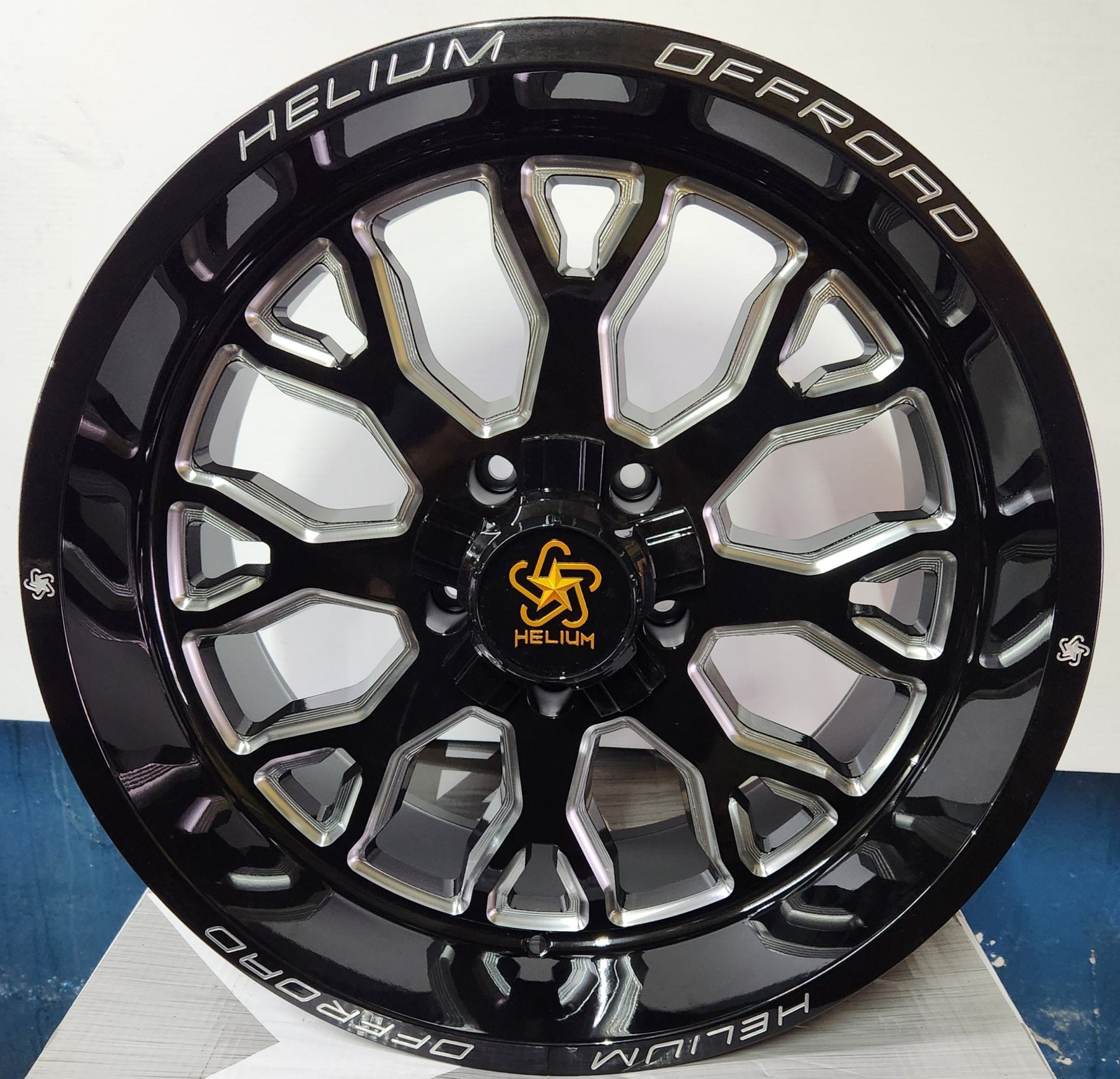 HELIUM HC - 1 20X10 5X127 5X139.7 PIANO BLACK WITH MACHINED MILLING - Gun Hill Tire House (WTW - WHOLESALE TIRES & WHEELS)
