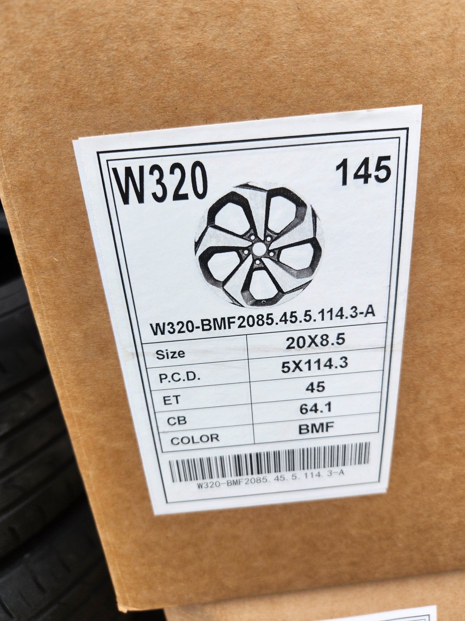 W320 20x8.5 5X4.5 BLACK MACHINE FACE - Gun Hill Tire House (WTW - WHOLESALE TIRES & WHEELS)