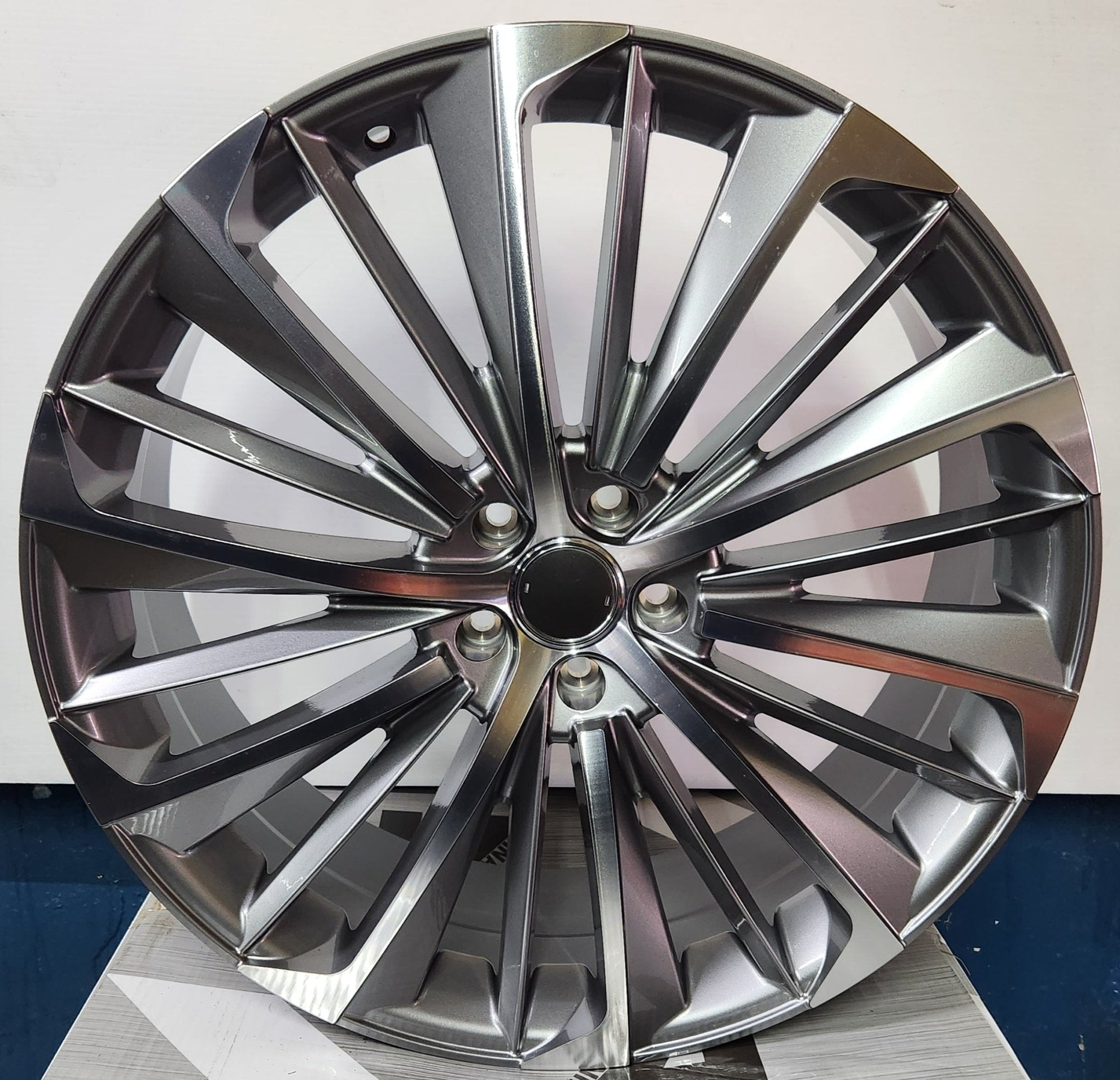 OE - AUD 36315 WHEELS 22X8.0 5X114.3 GUN METAL MACHINED FACE - Gun Hill Tire House (WTW - WHOLESALE TIRES & WHEELS)