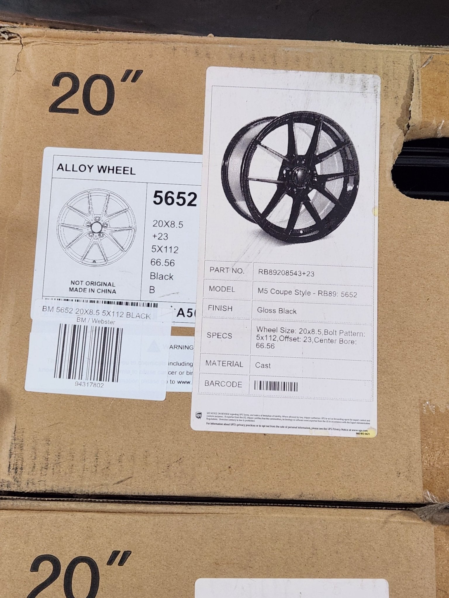 WHEELS 5652 20X8.5 5X112 BLACK - Gun Hill Tire House (WTW - WHOLESALE TIRES & WHEELS)