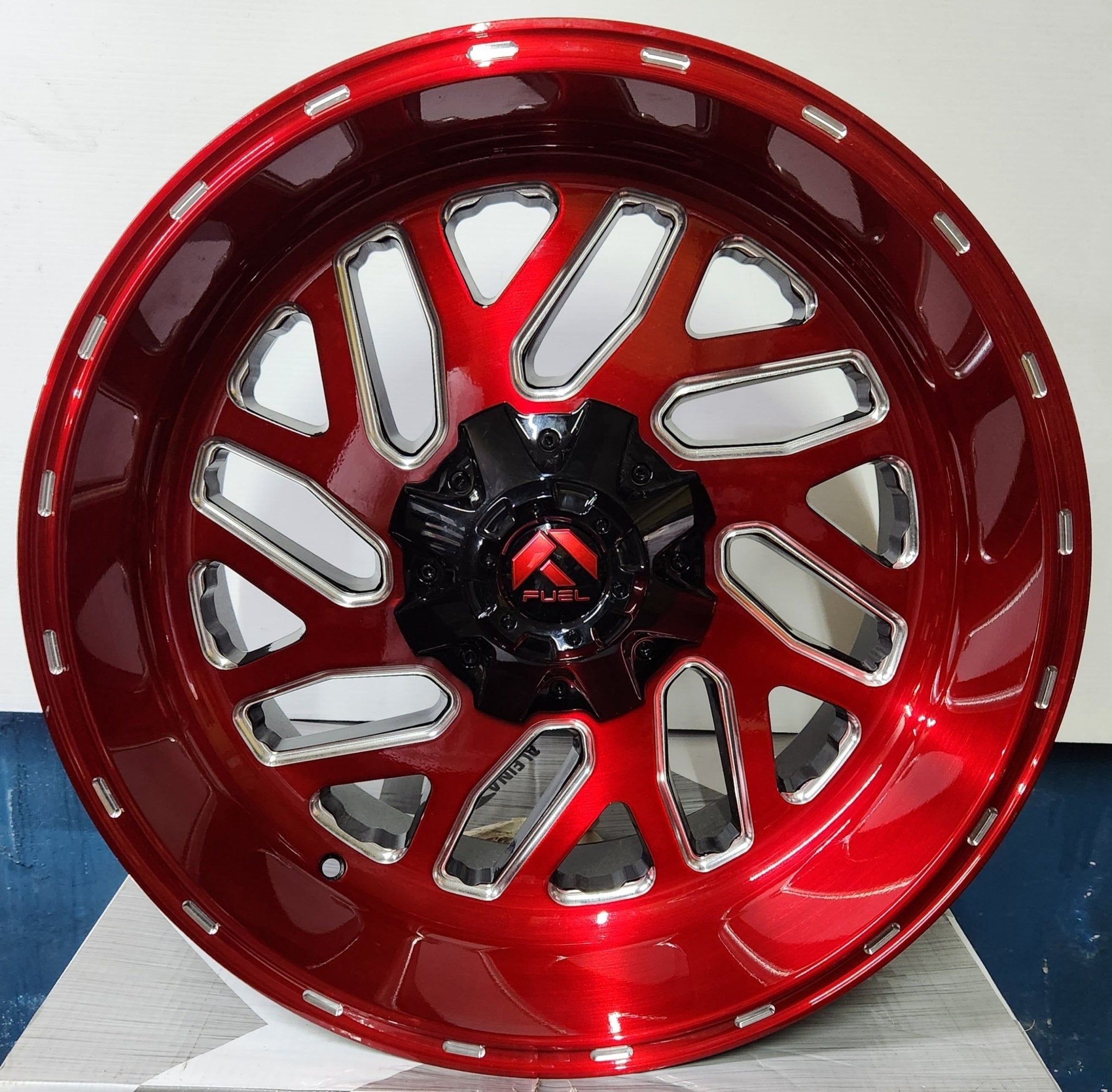 FUEL 691 20X10 5X114.3 5X127 GLOSS BLACK BRUSHED CANDY RED MILLED - Gun Hill Tire House (WTW - WHOLESALE TIRES & WHEELS)