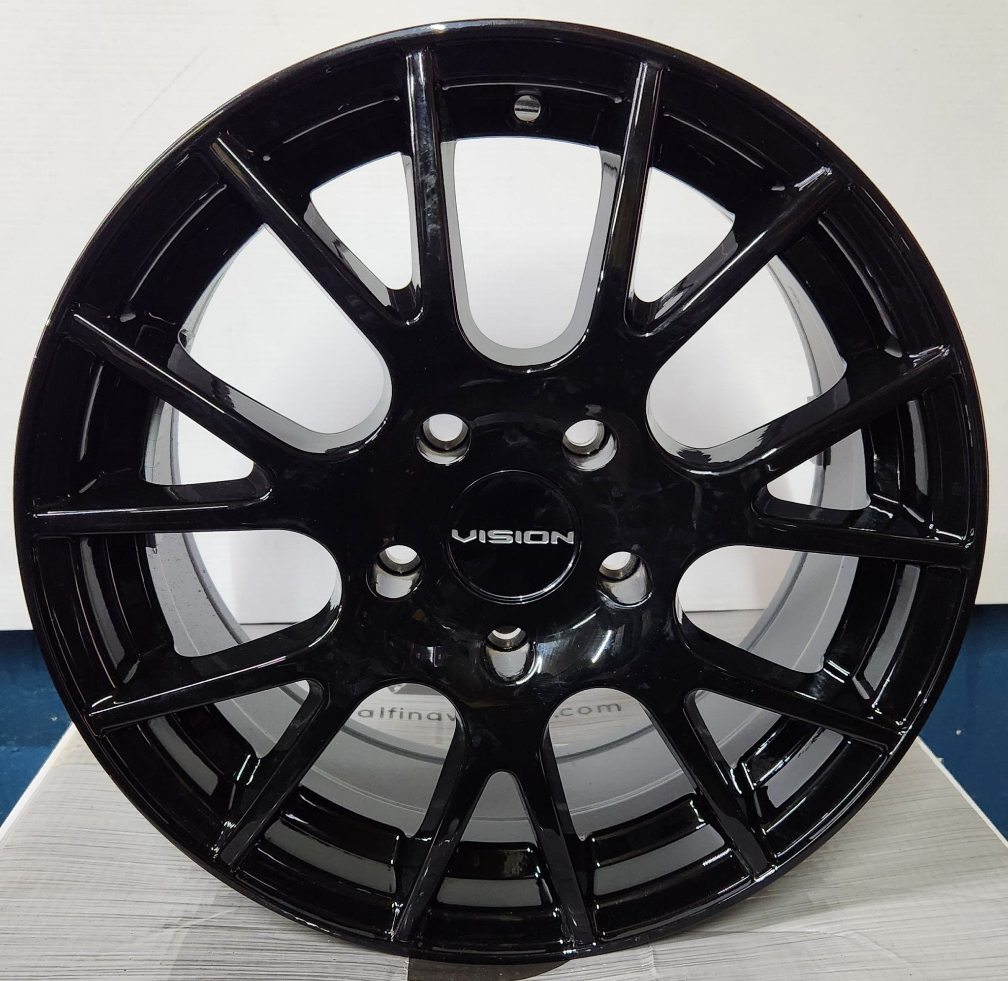 VISION WHEELS 5X114.3 16X7 GLOSS BLACK - Gun Hill Tire House (WTW - WHOLESALE TIRES & WHEELS)