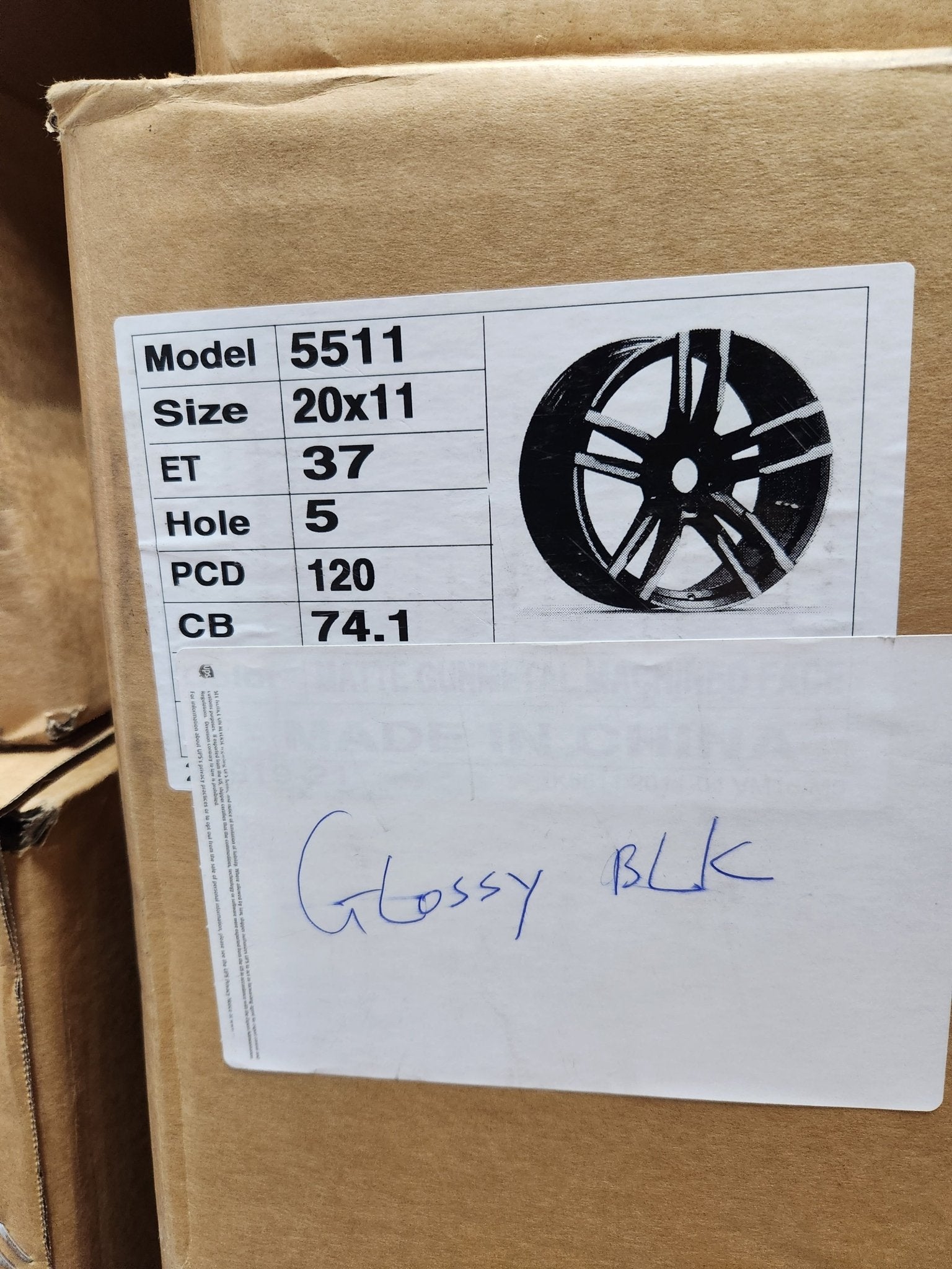 OE - 5511 WHEELS 20X11 5X120 GLOSS BLACK - Gun Hill Tire House (WTW - WHOLESALE TIRES & WHEELS)