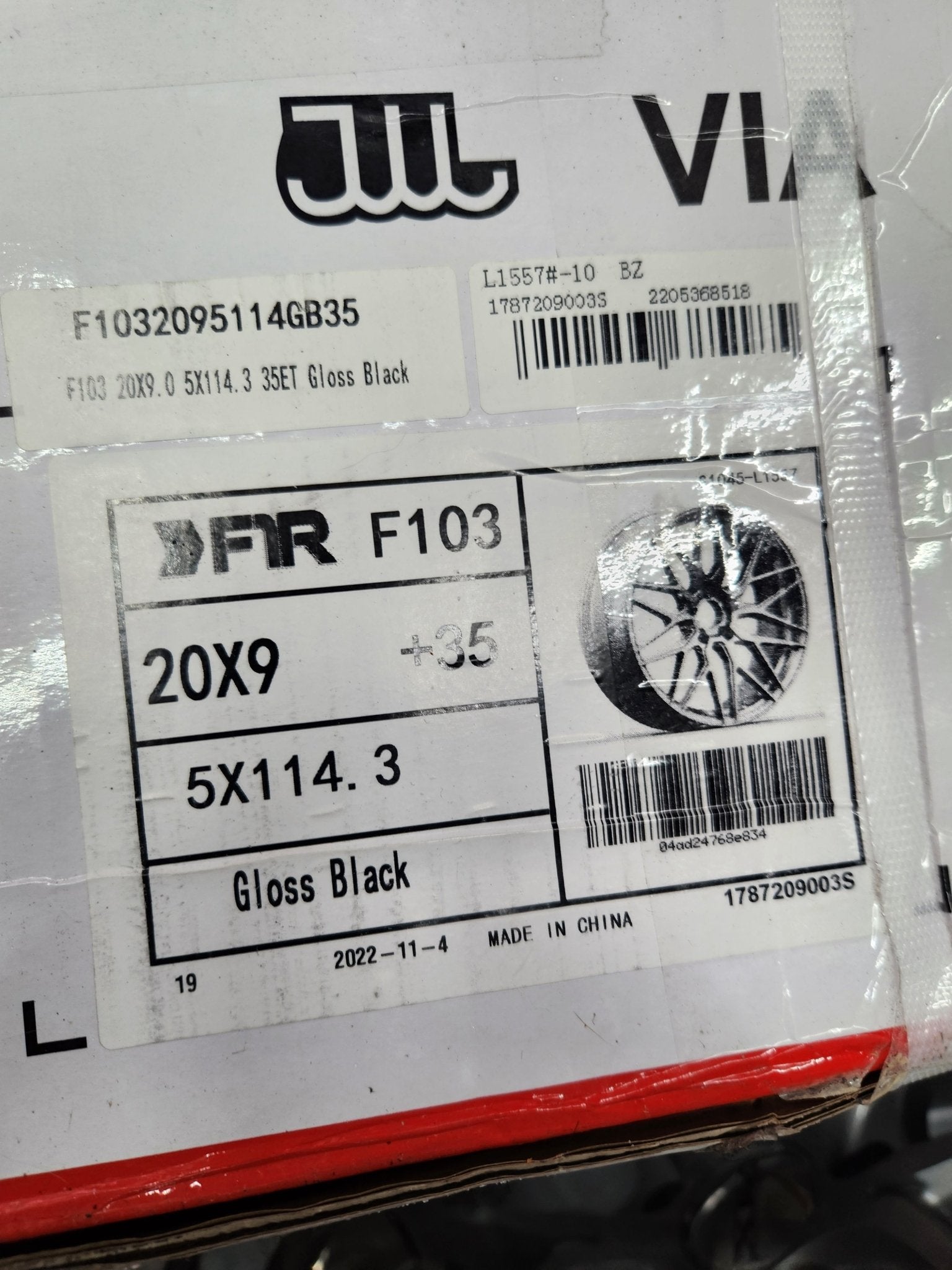 FIR F103 20X9 5X114.3 GLOSS BLACK - Gun Hill Tire House (WTW - WHOLESALE TIRES & WHEELS)