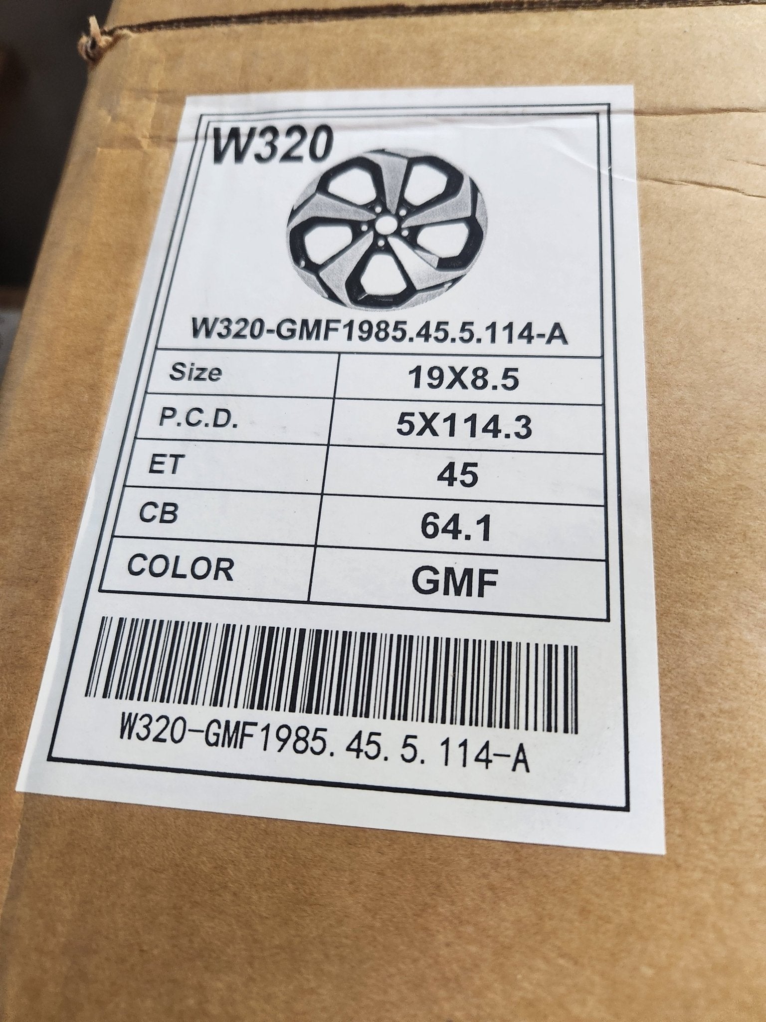 W320 19X8.5 5X114.3 GUNMETAL MACHINED FACE - Gun Hill Tire House (WTW - WHOLESALE TIRES & WHEELS)