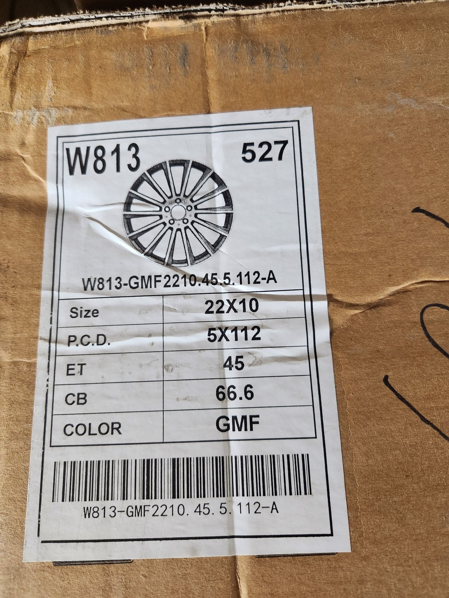 W813 22X10 5X112 GUNMETAL MACHINED FACE - Gun Hill Tire House (WTW - WHOLESALE TIRES & WHEELS)