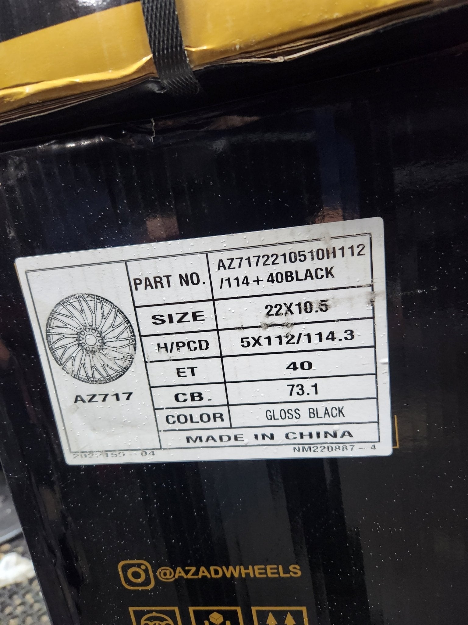 AZAD AZ717 22X10.5 5X112 5X114.3 GLOSS BLACK - Gun Hill Tire House (WTW - WHOLESALE TIRES & WHEELS)