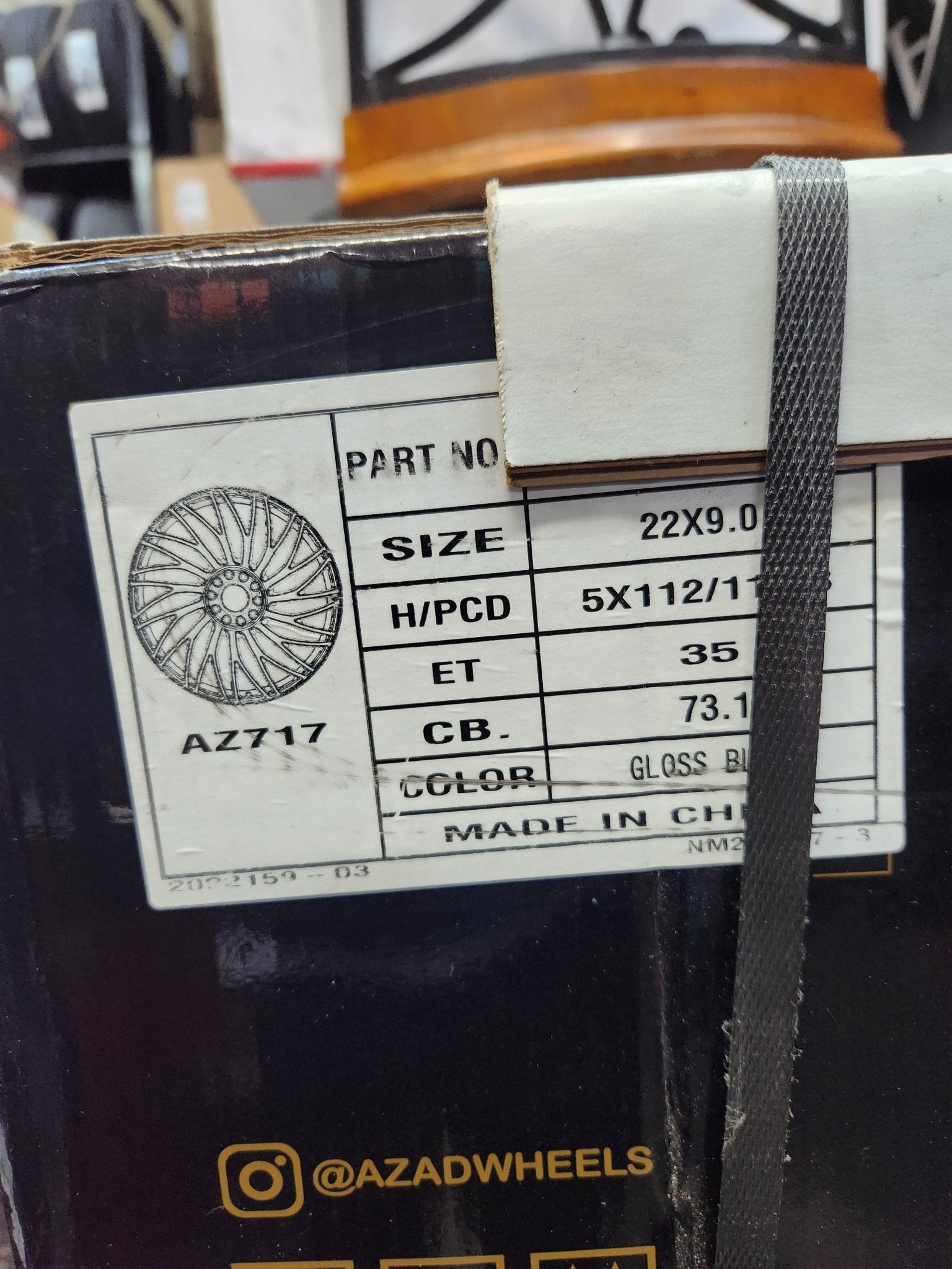 AZAD AZ717 22X9 5X112 5X114.3 GLOSS BLACK - Gun Hill Tire House (WTW - WHOLESALE TIRES & WHEELS)