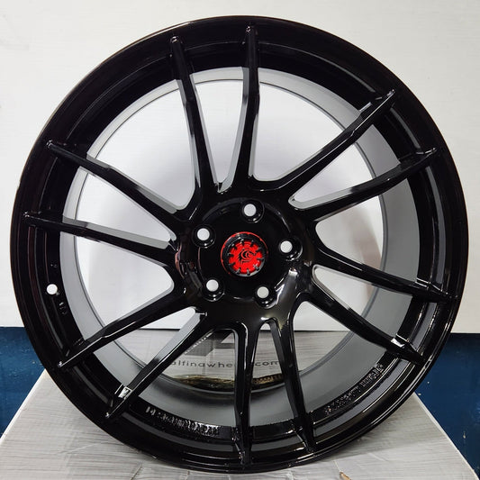 PW - RAPIDASH - RD19 WHEELS 19x8.5 5X114.3 GLOSS BLACK - Gun Hill Tire House (WTW - WHOLESALE TIRES & WHEELS)