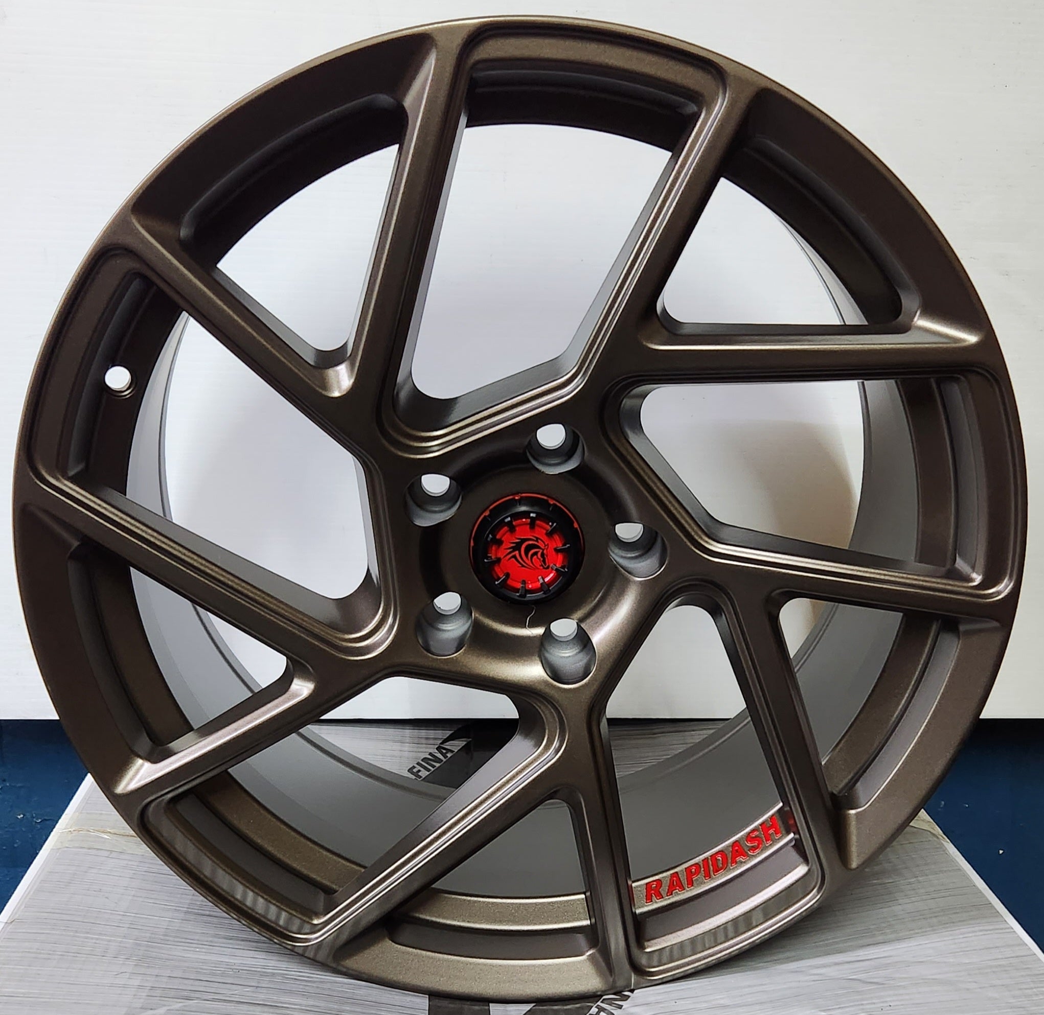 RAPIDASH 185500 18X8.25 5X4.5 MATT BRONZE +RED LETTERING - Gun Hill Tire House (WTW - WHOLESALE TIRES & WHEELS)