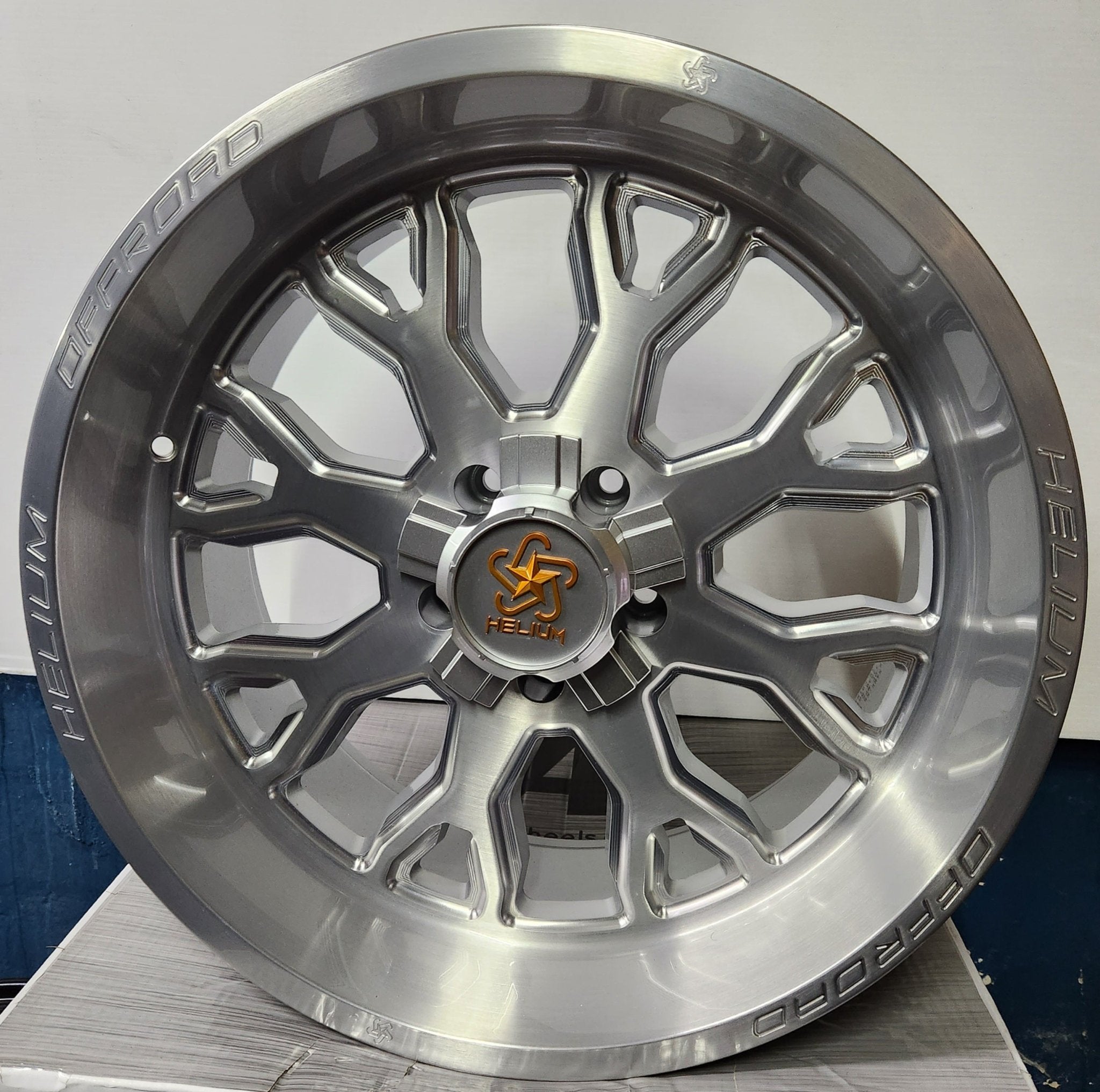 HELIUM HC - 1 S - MM 20X10 5X127 5X139.7 BRUSHED SILVER MACHINED MILLING - Gun Hill Tire House (WTW - WHOLESALE TIRES & WHEELS)