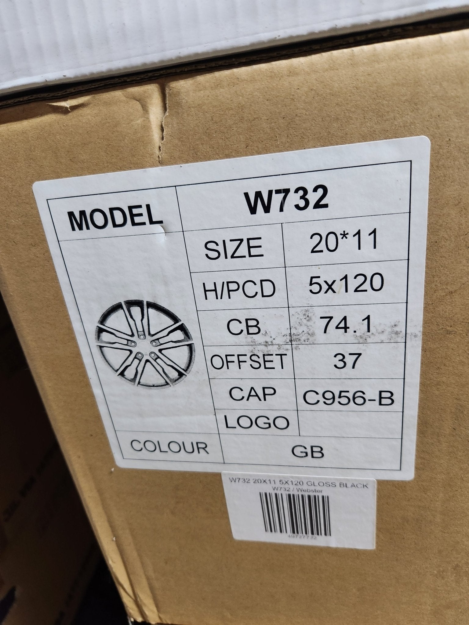 W732 WHEELS 20X11 5X120 GLOSS BLACK - Gun Hill Tire House (WTW - WHOLESALE TIRES & WHEELS)