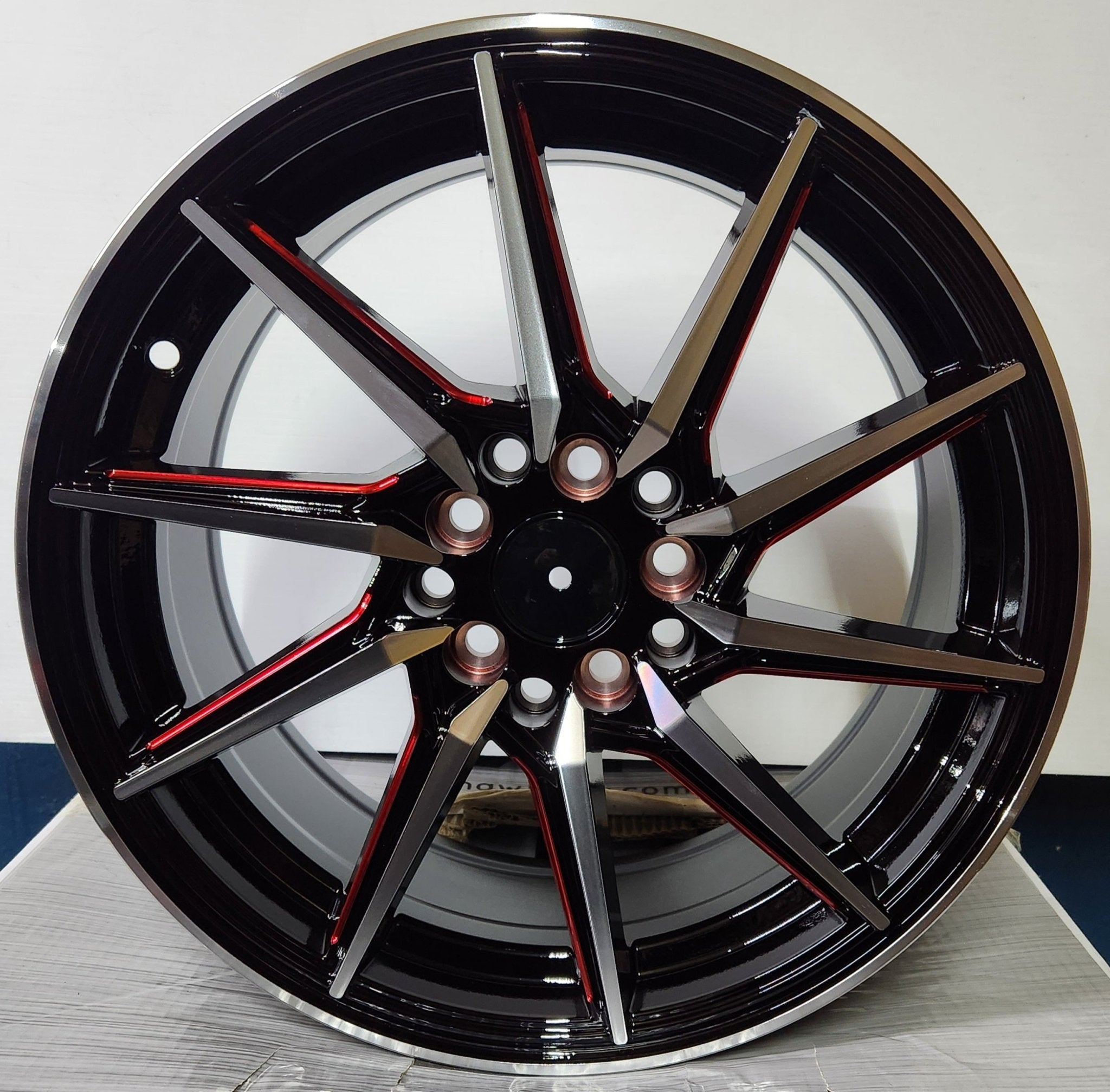 PEGASUS - 1067 16x7.0 5x100 5x114.3 GLOSS BLACK MACHINED FACE RED MILLED - Gun Hill Tire House (WTW - WHOLESALE TIRES & WHEELS)