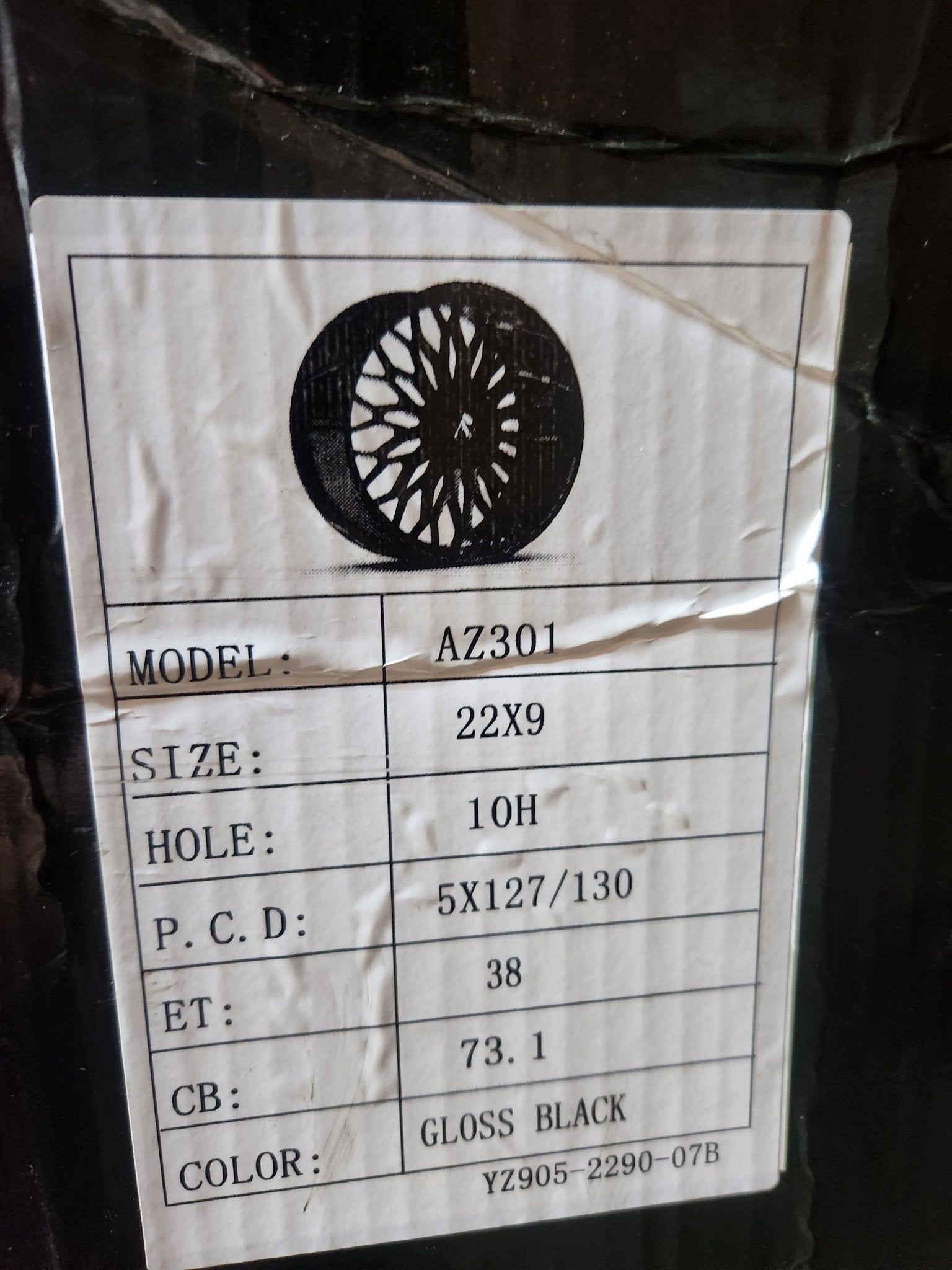 AZAD 301 22X9 5X130 5X127 GLOSS BLACK - Gun Hill Tire House (WTW - WHOLESALE TIRES & WHEELS)