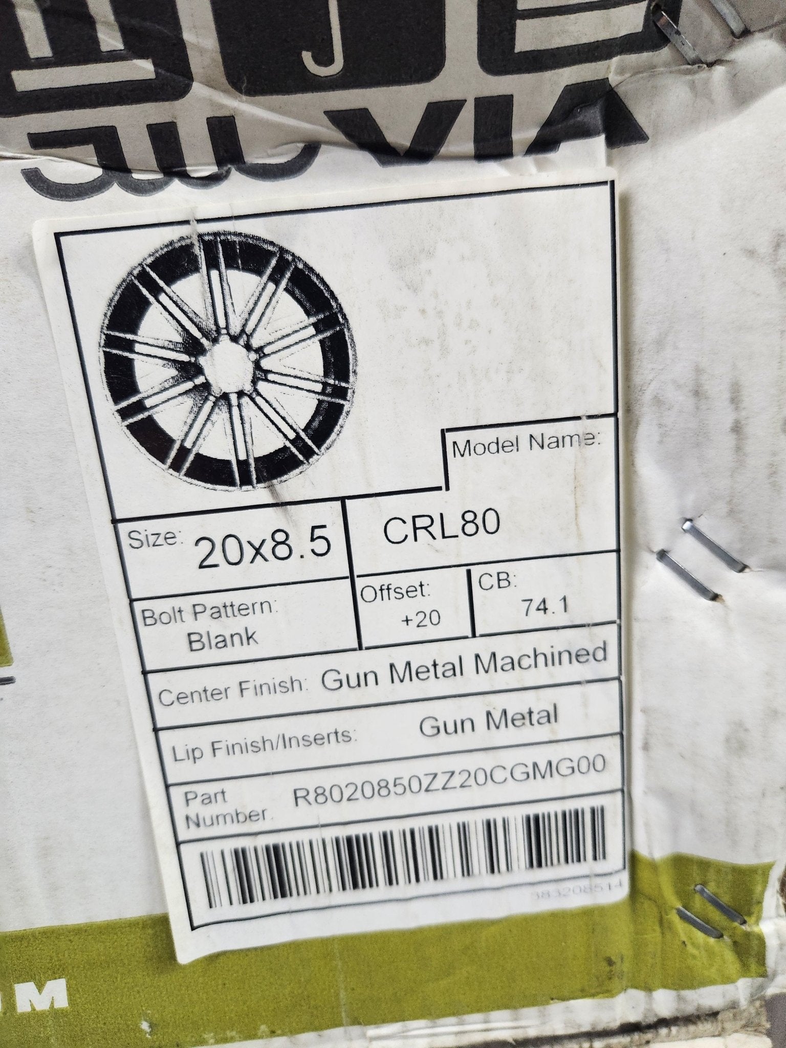 RENNEN 20X8.5 BLANK GUN METAL MACHINED - Gun Hill Tire House (WTW - WHOLESALE TIRES & WHEELS)