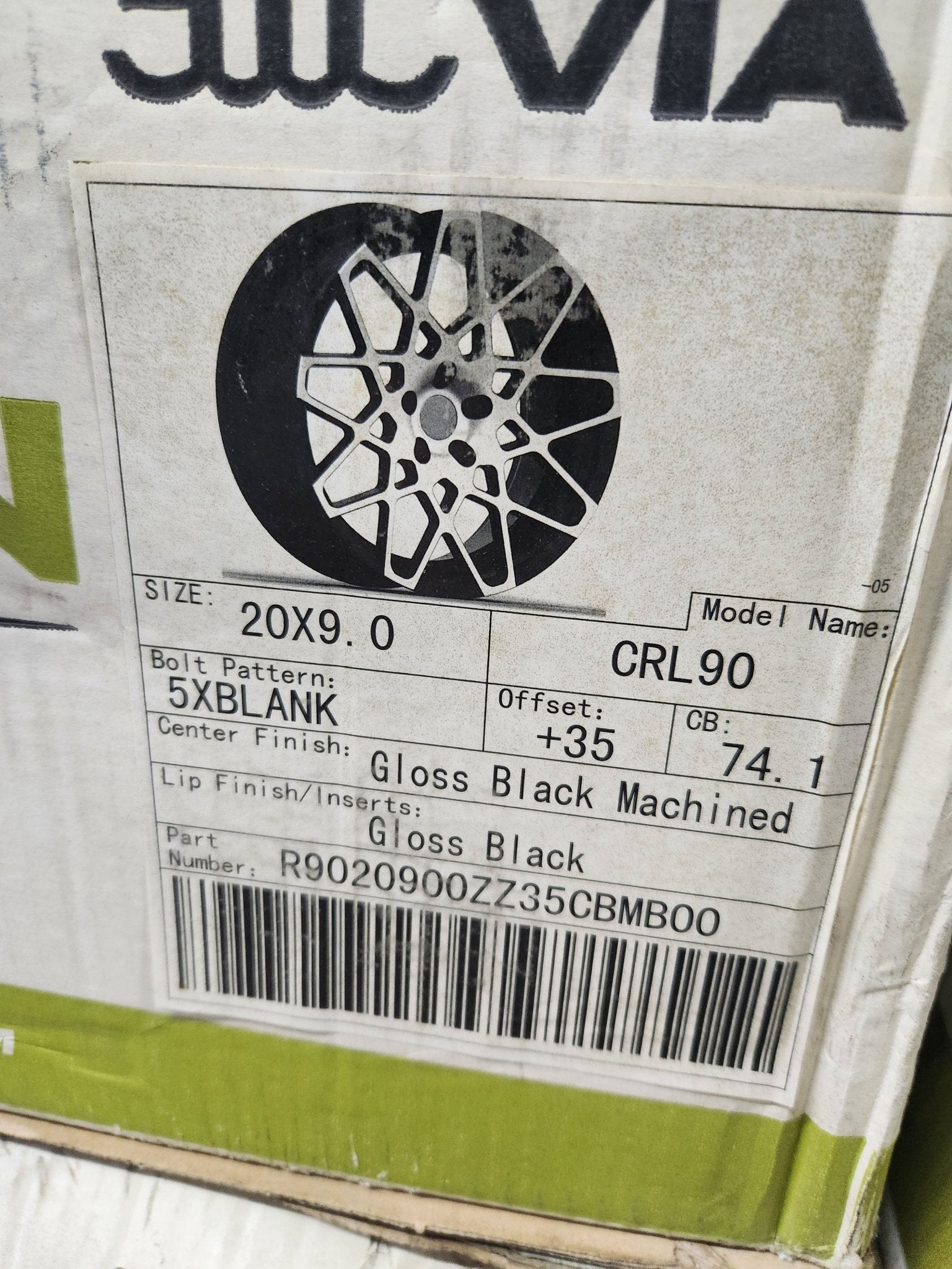 ELEMENT CRL90 20X9.0 5X114.3 GLOSS BLACK MACHINED - Gun Hill Tire House (WTW - WHOLESALE TIRES & WHEELS)