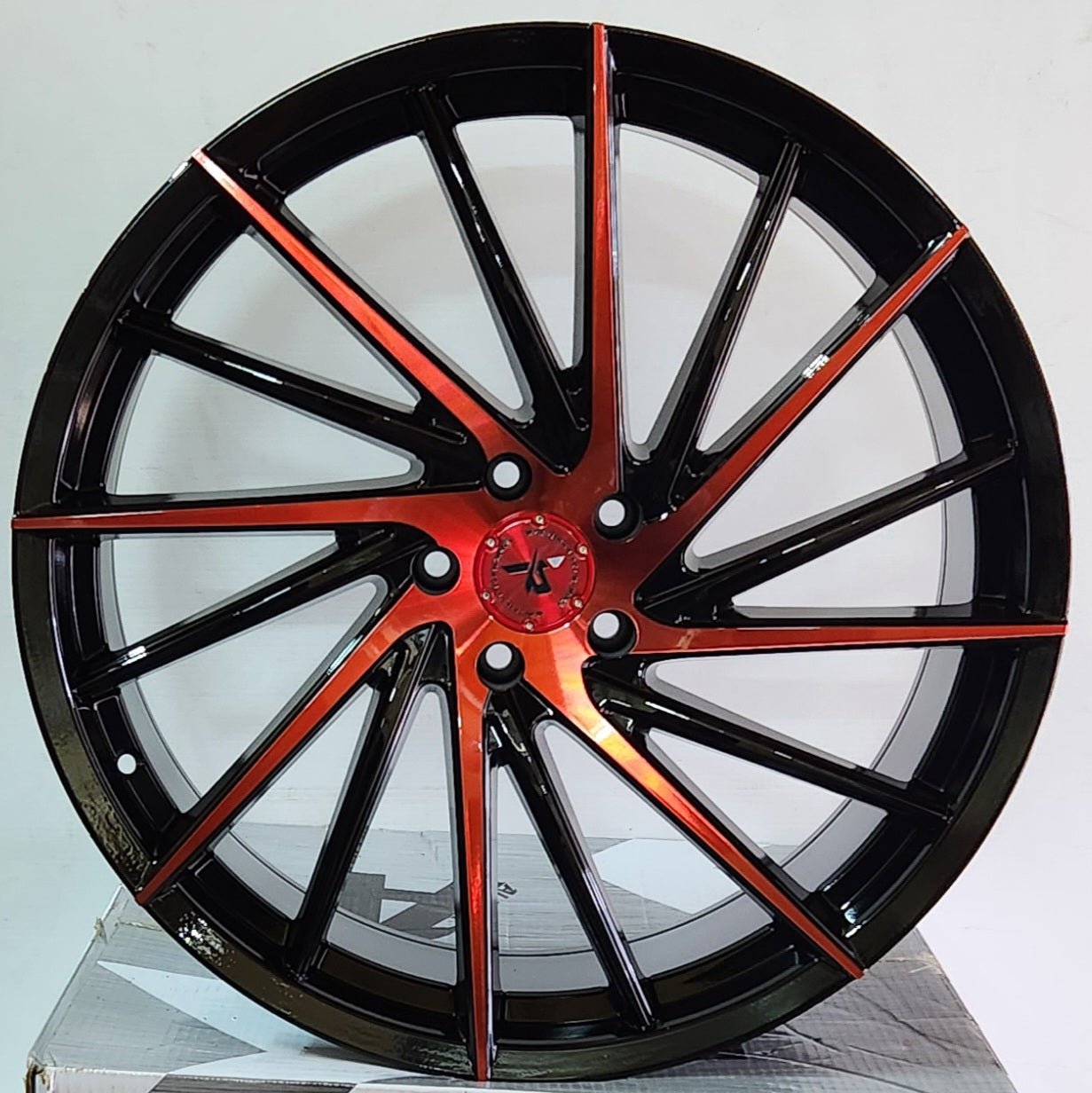 IMPACT RACING 608 22X9 5X114.3 - GLOSS BLACK WITH RED FACE - Gun Hill Tire House (WTW - WHOLESALE TIRES & WHEELS)