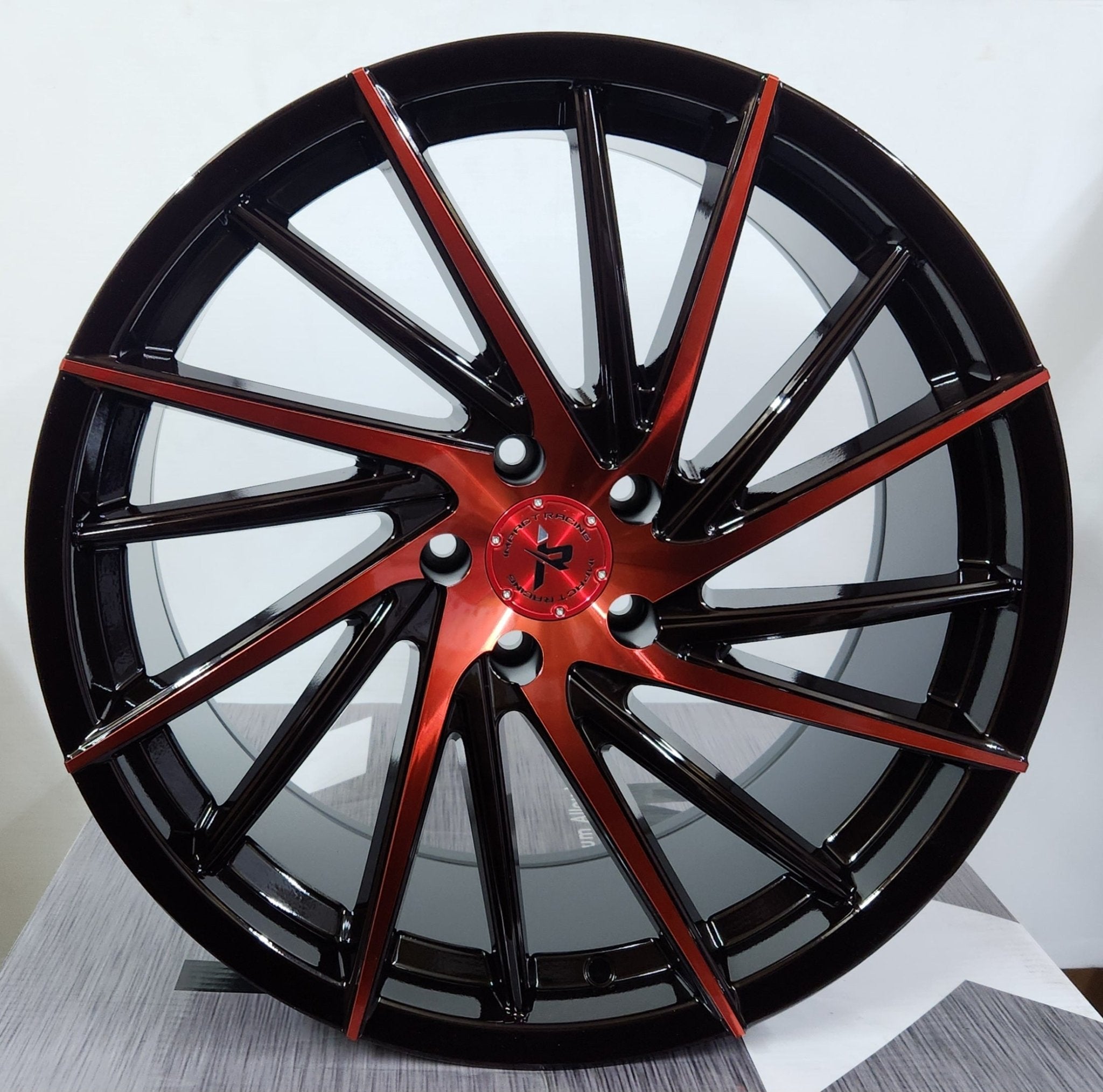 IMPACT RACING 608 20X8.5 5X114.3 GLOSS BLACK WITH RED - Gun Hill Tire House (WTW - WHOLESALE TIRES & WHEELS)