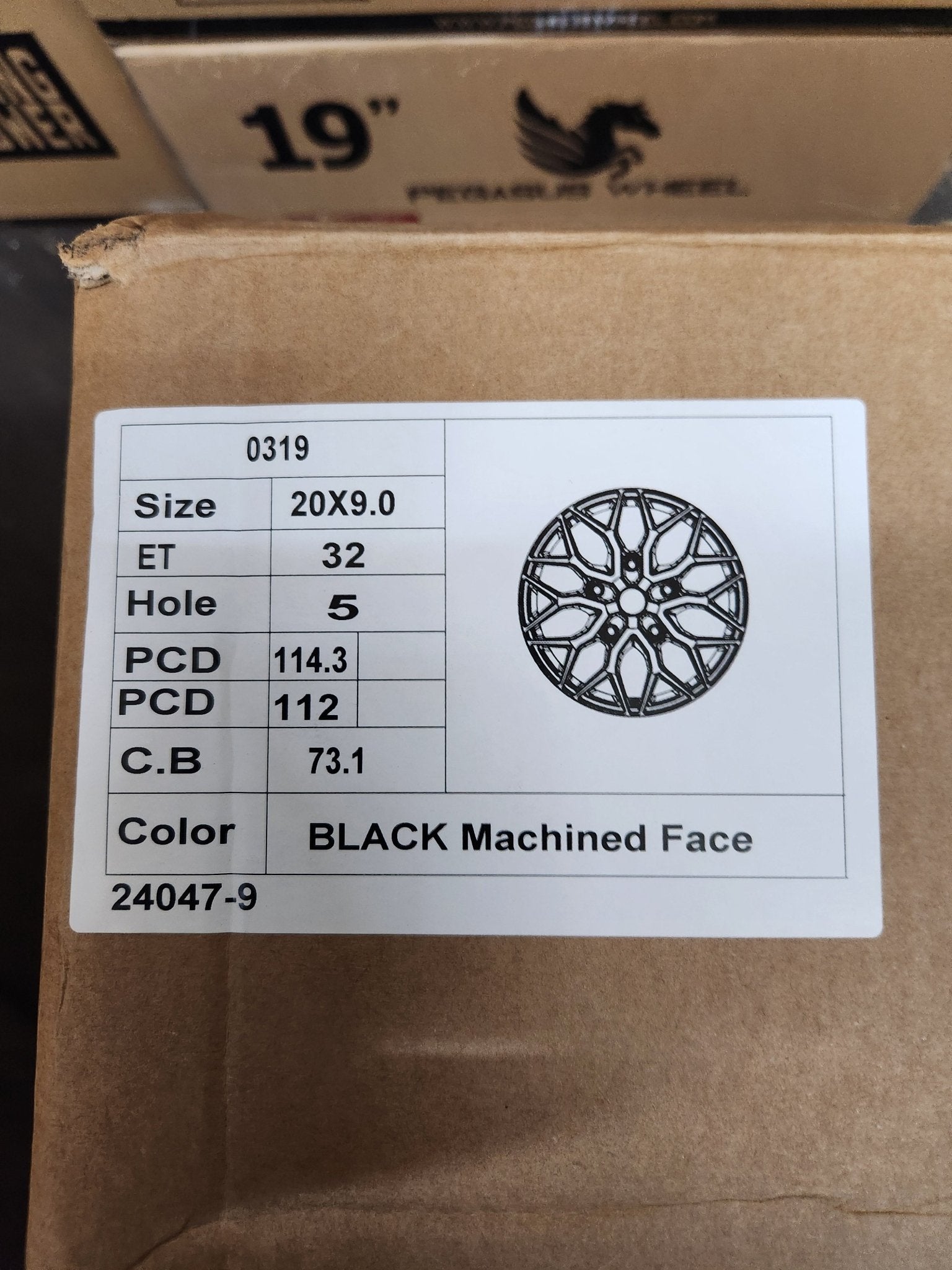 PEGESUS - 0319 Si - 01 20x9.0 5x114.3 5X112 GLOSS BLACK MACHINED FACE - Gun Hill Tire House (WTW - WHOLESALE TIRES & WHEELS)
