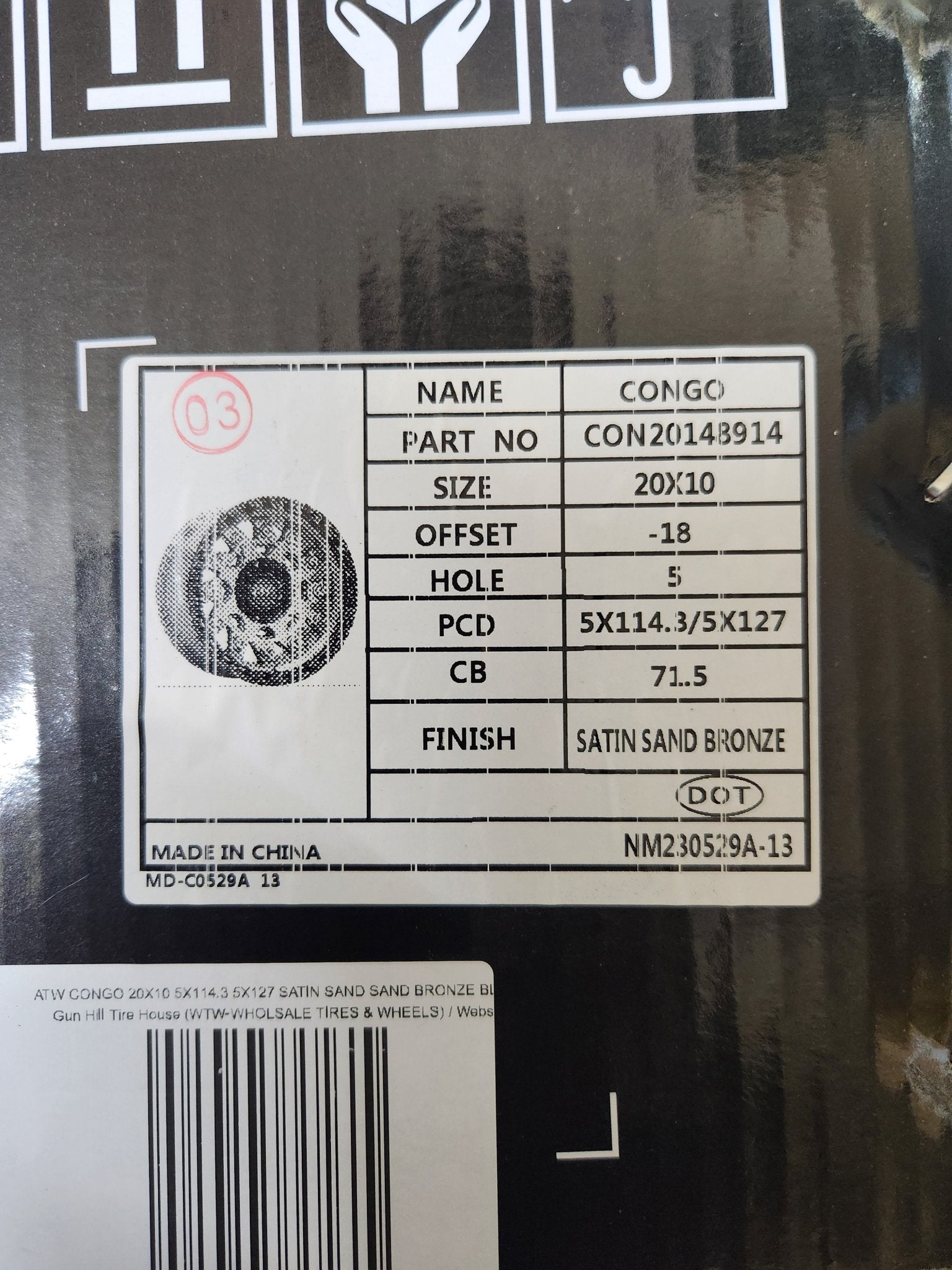 ATW CONGO 20X10 5X114.3 5X127 SATIN SAND BRONZE BLACK LIP - Gun Hill Tire House (WTW - WHOLESALE TIRES & WHEELS)