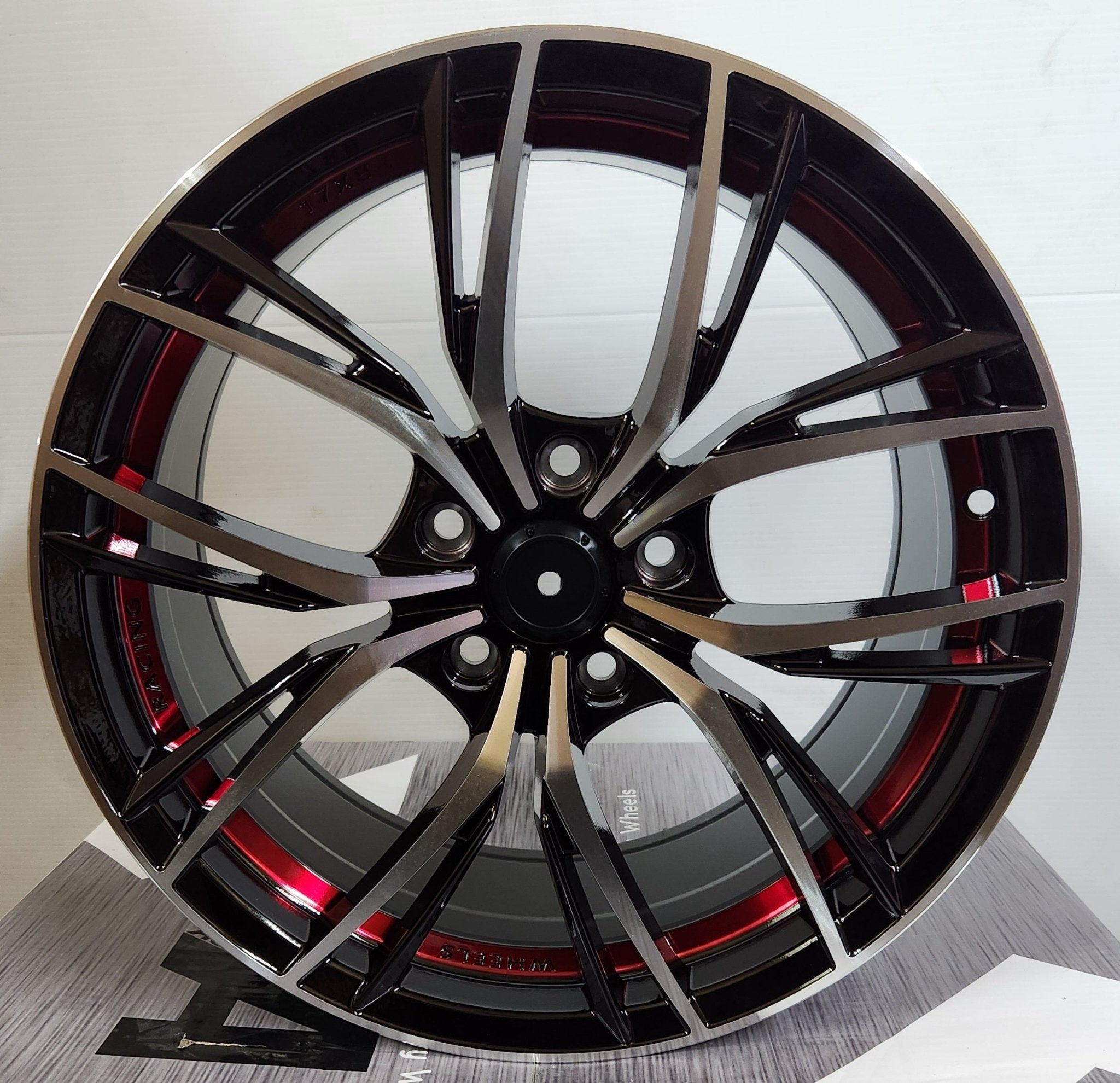 PEGASUS - 1827 17x8.0 5x114.3 GLOSS BLACK RED UNDER CUT - Gun Hill Tire House (WTW - WHOLESALE TIRES & WHEELS)