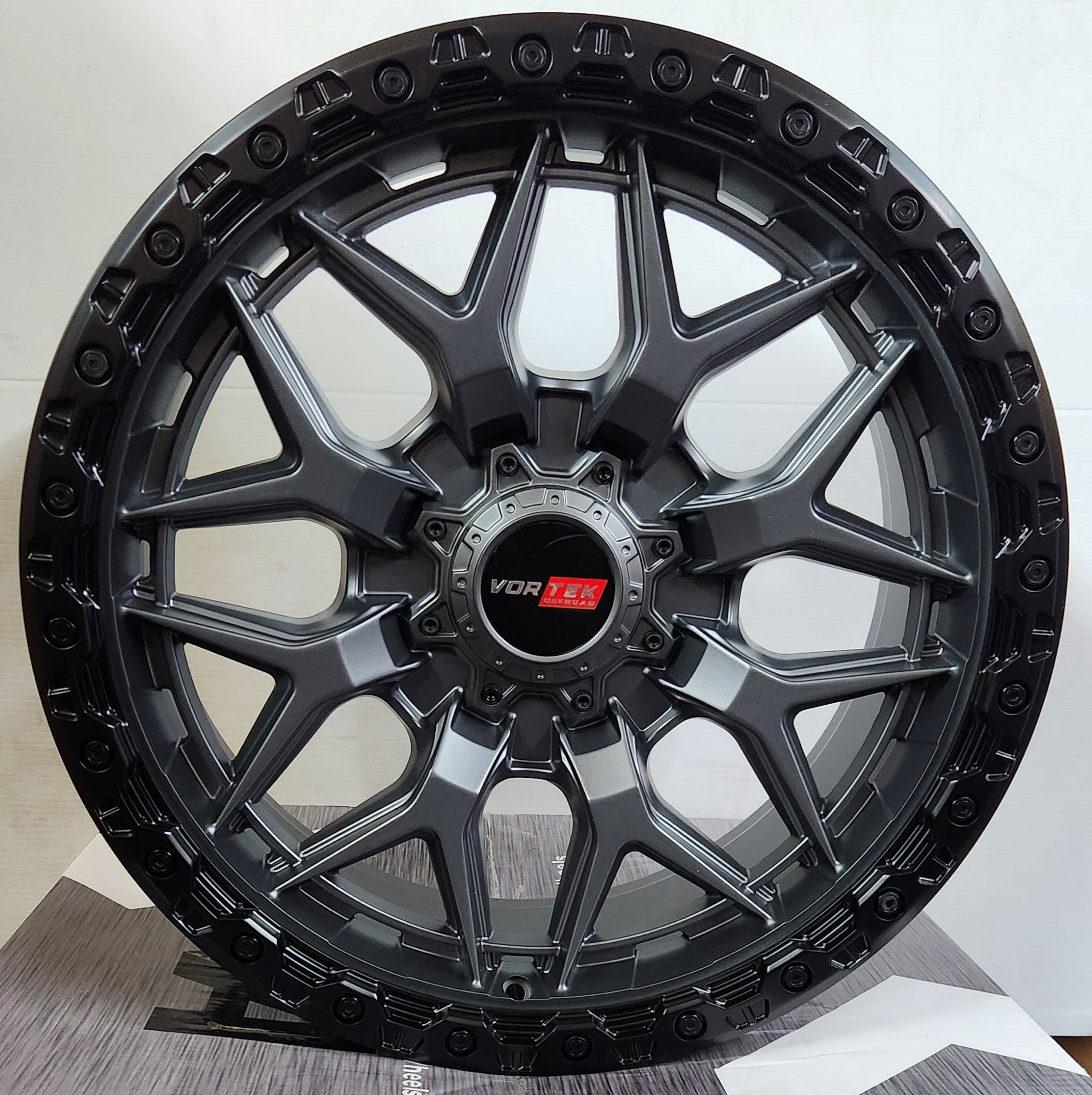 VORTEK VRT - 603 20x9.5 8X165 - 8X180 BLANK MATTE TITANIUM BLACK BEAD RING - Gun Hill Tire House (WTW - WHOLESALE TIRES & WHEELS)
