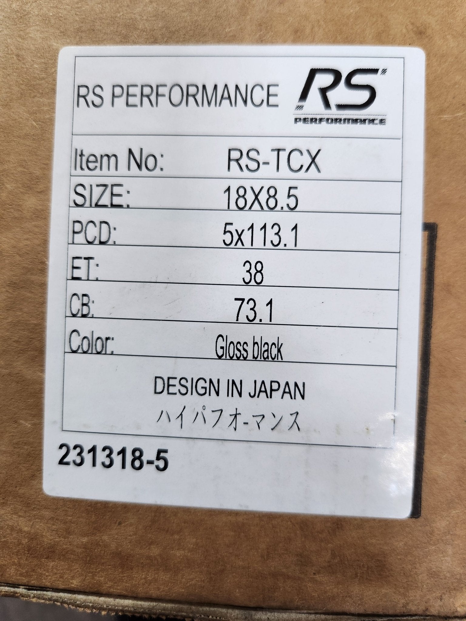 OE-ZS2 WEDSPORT TC105N REP 18x8.5 5x114.3 GLOSS BLACK