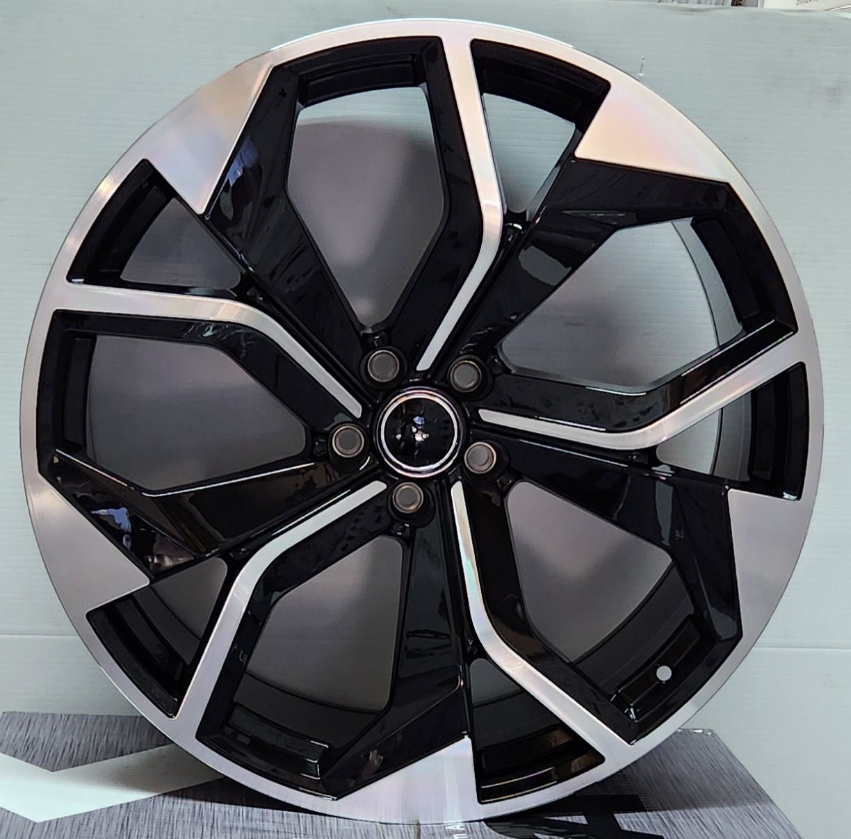 W616 6109 22x9.5 5x112 BLACK MACHINE FACE +25 66.45mm - Gun Hill Tire House (WTW - WHOLESALE TIRES & WHEELS)