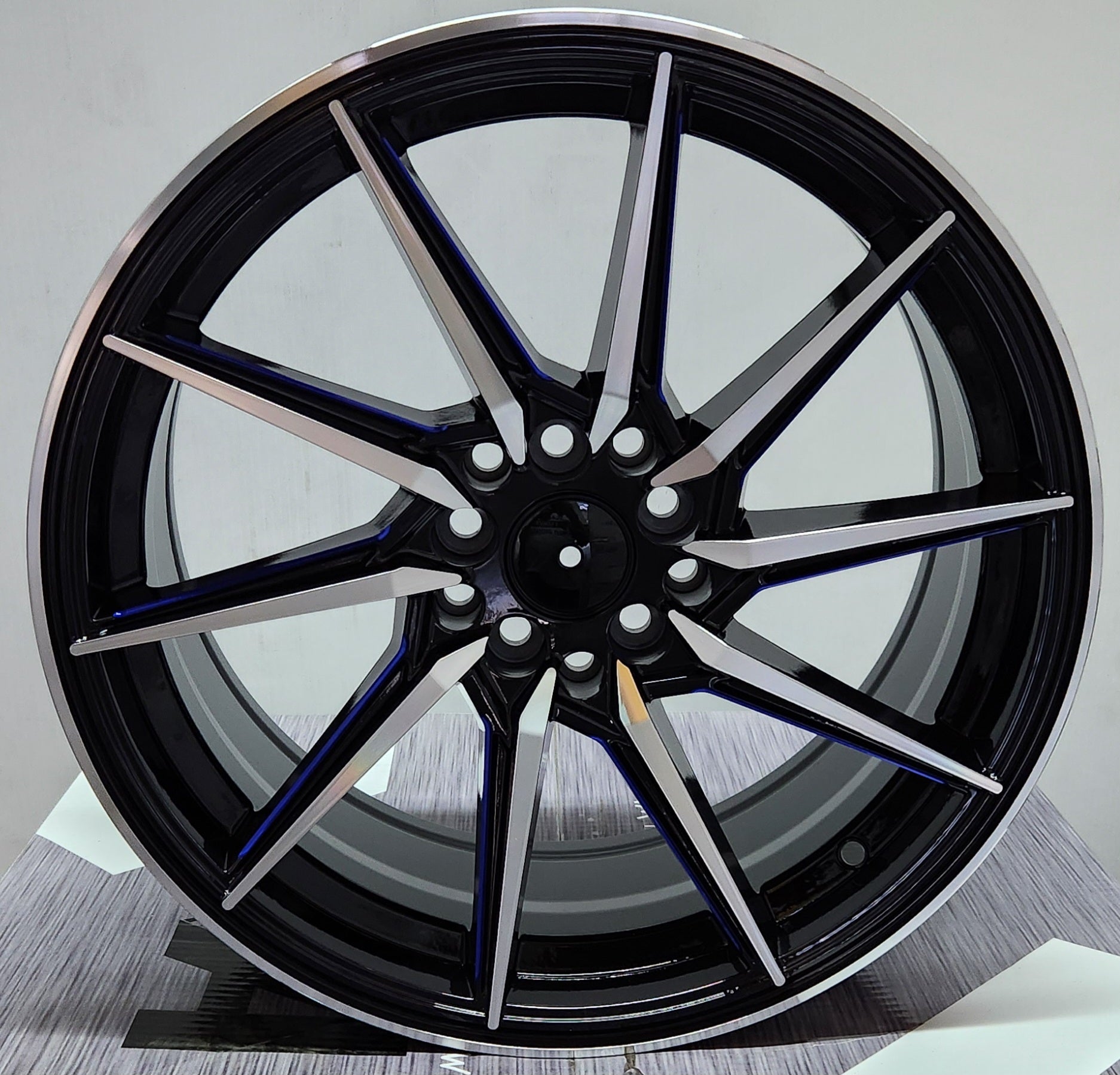 PEGASUS VS - 110 17x7.5 5x100 5x114.3 GLOSS BLACK MACHINED FACE BLUE MILLED - Gun Hill Tire House (WTW - WHOLESALE TIRES & WHEELS)