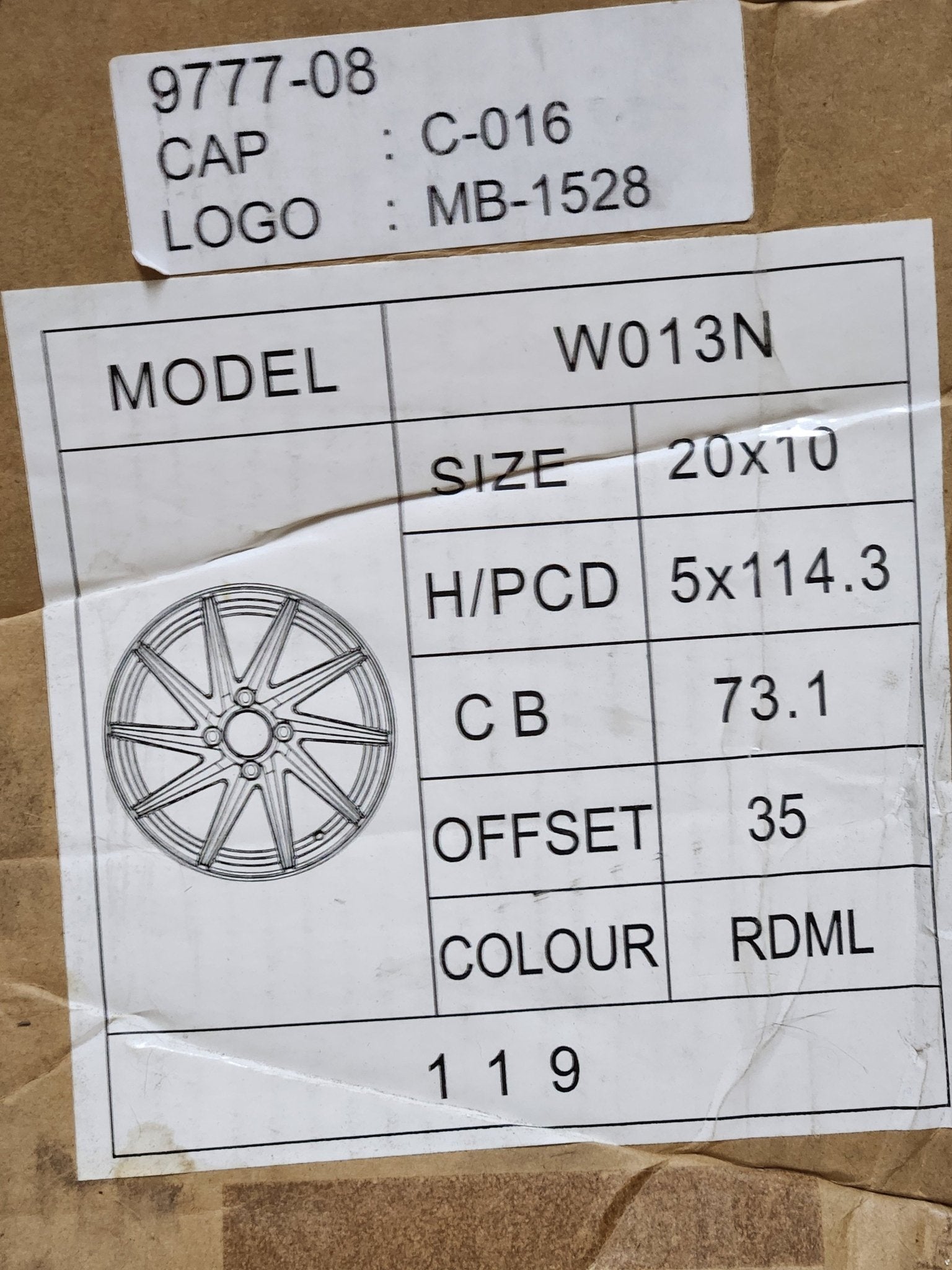 W013N 20x10 5x4.5 RDML - RC - Gun Hill Tire House (WTW - WHOLESALE TIRES & WHEELS)