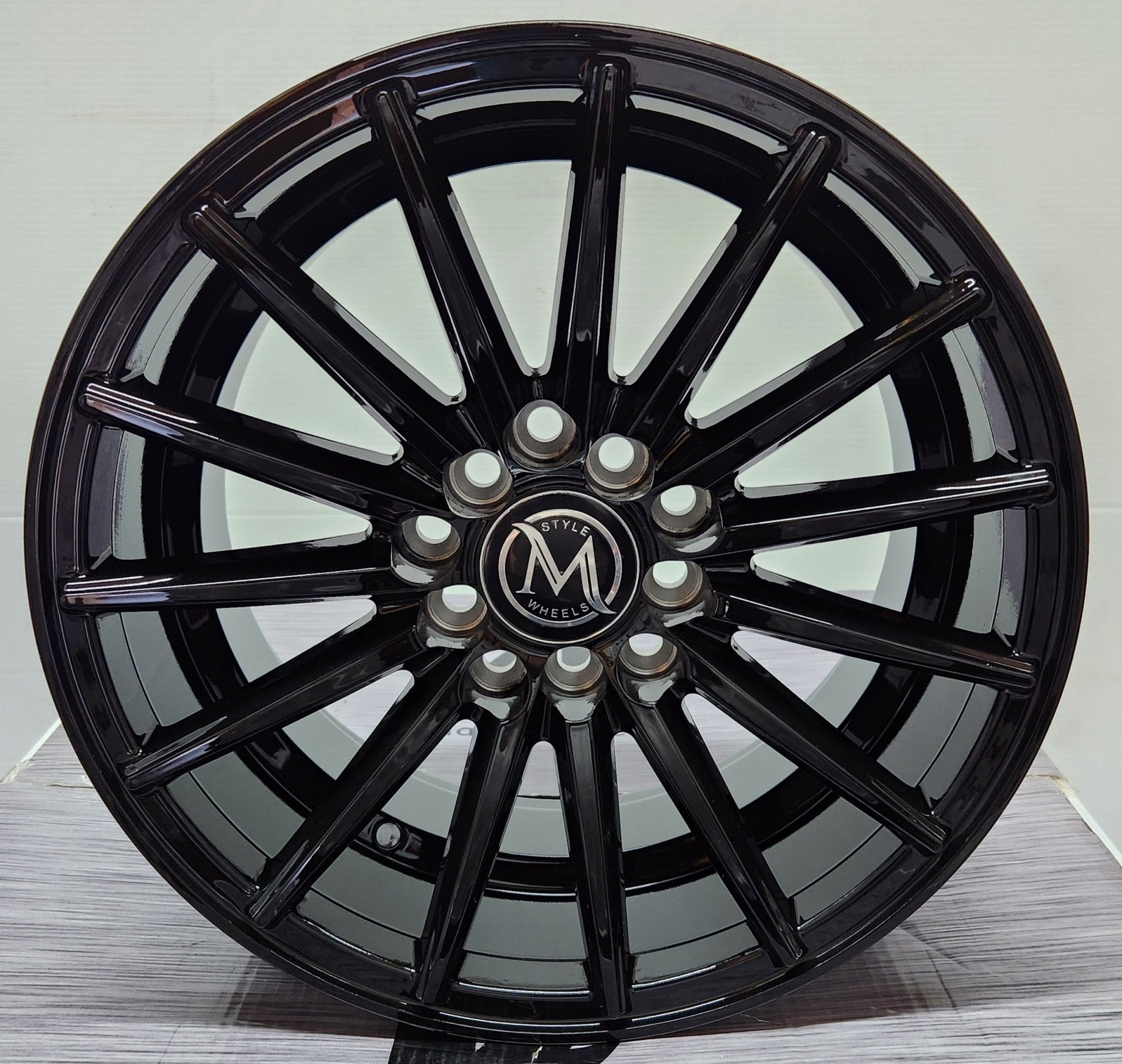 HFS STYLE M - 4 15x7.0 5x100 / 5x114.3 GLOSS BLACK - Gun Hill Tire House (WTW - WHOLESALE TIRES & WHEELS)