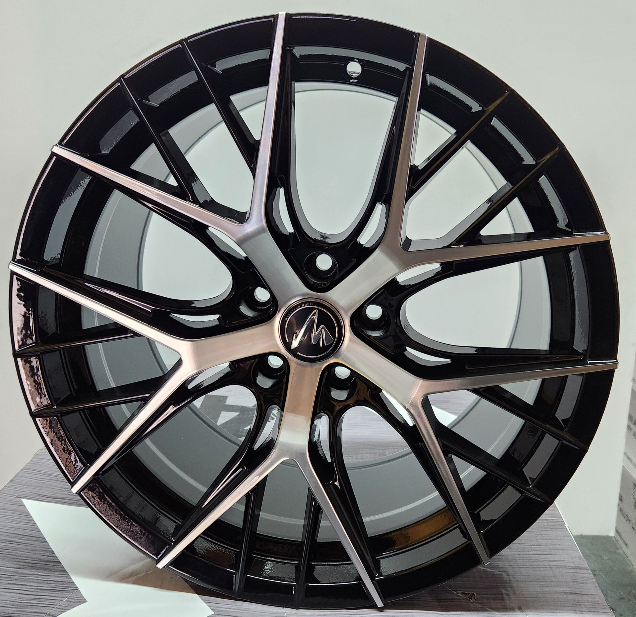 X1046 18X9.5 5 5X114.3 PIANO BLACK MACHINED FACE - Gun Hill Tire House (WTW - WHOLESALE TIRES & WHEELS)