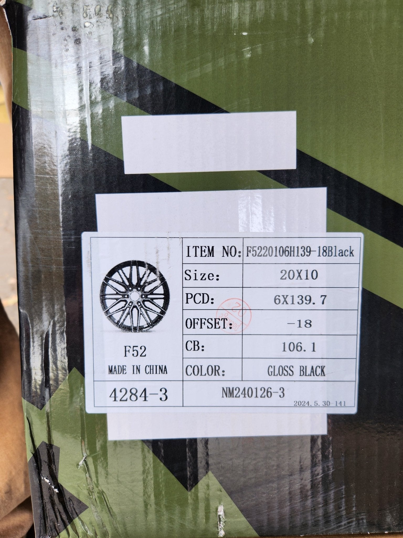 AZAD F52 20X10 6X139.7 GLOSS BLACK - Gun Hill Tire House (WTW - WHOLESALE TIRES & WHEELS)