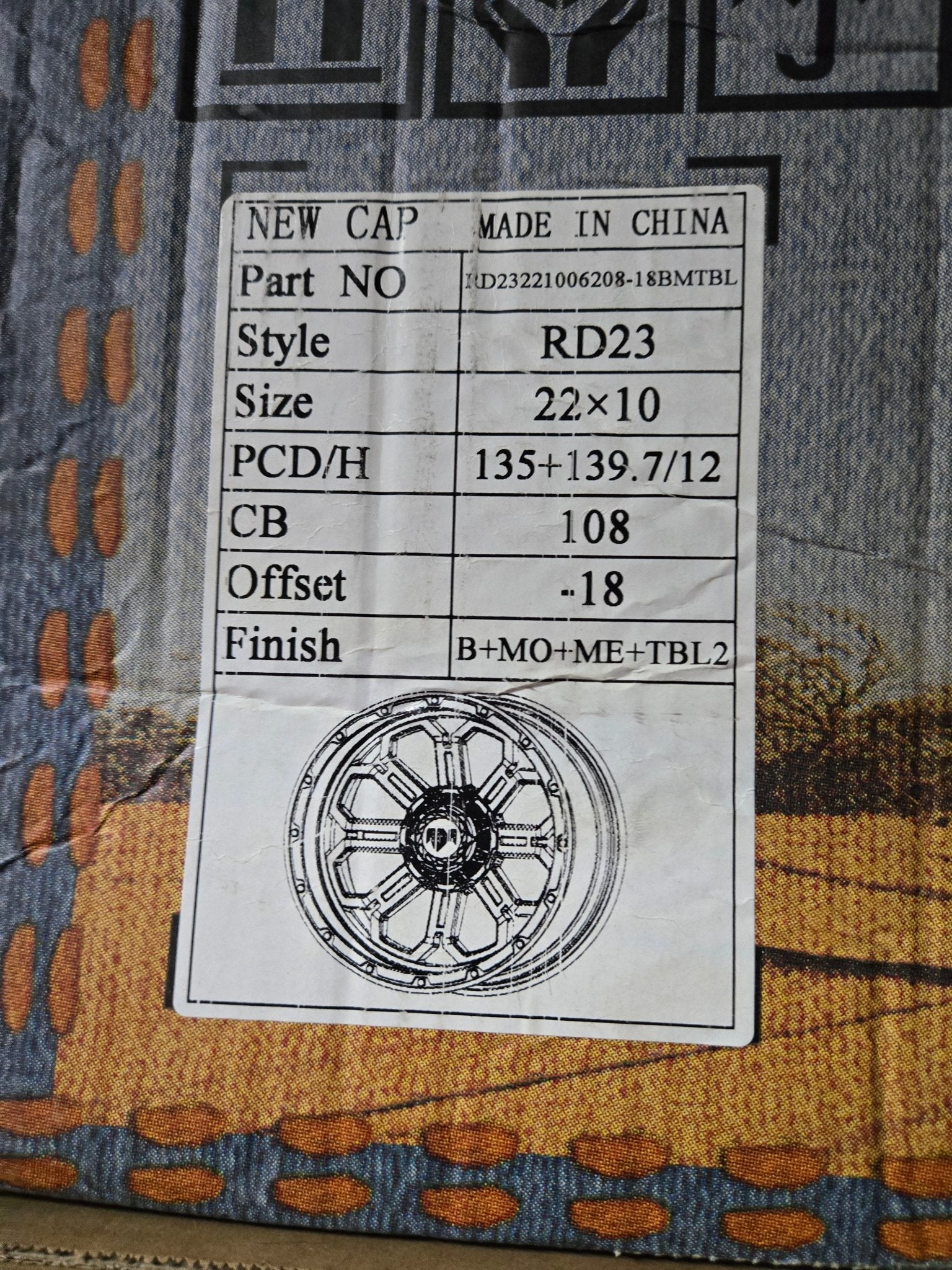 RD23 22X10 6X135 6X139.7 B=MO ME TBL2 - Gun Hill Tire House (WTW - WHOLESALE TIRES & WHEELS)