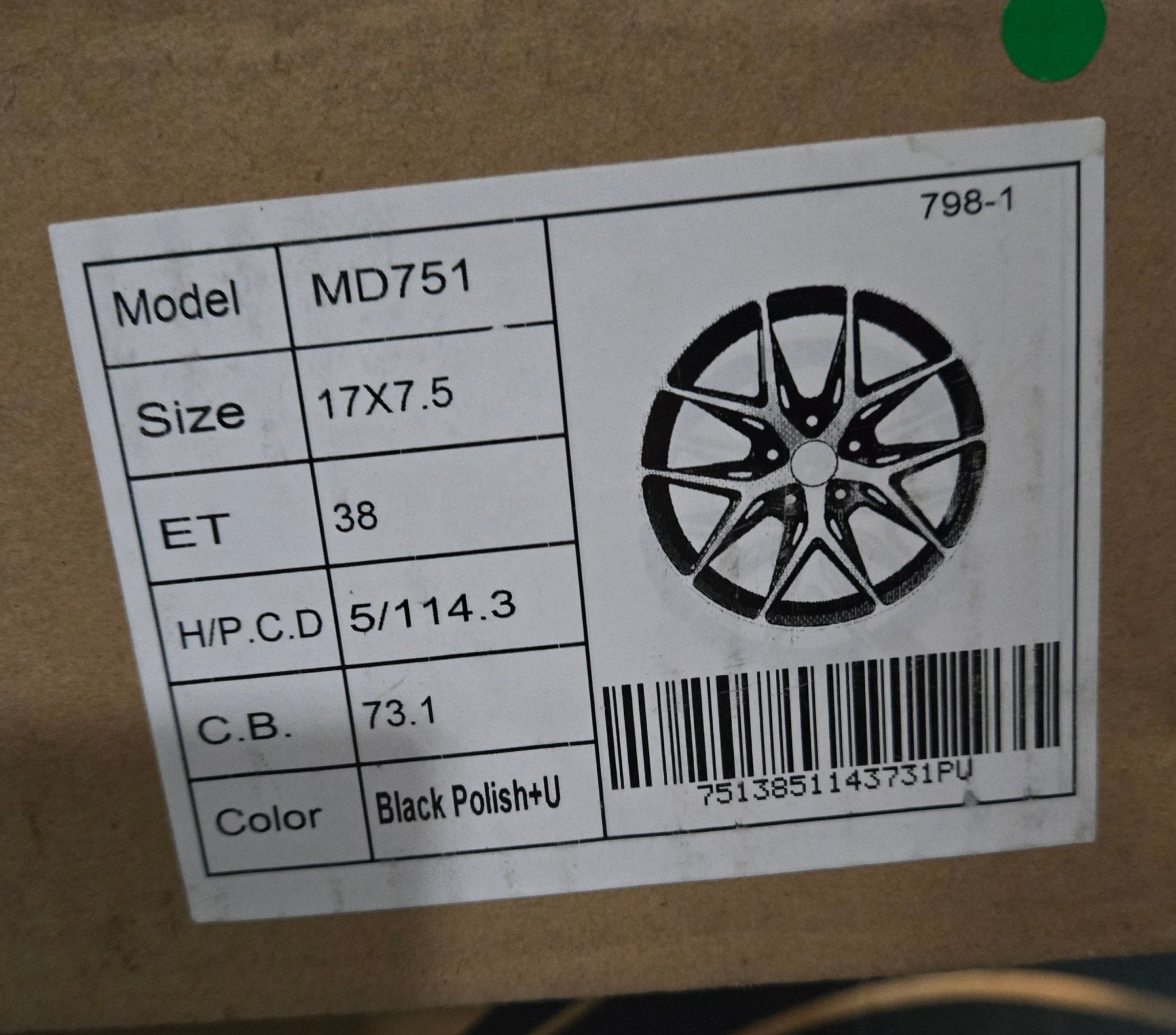 MD751 17X7.5 5X114.3 PIANO BLACK MACCHINED FACE UNDER CUT - Gun Hill Tire House (WTW - WHOLESALE TIRES & WHEELS)