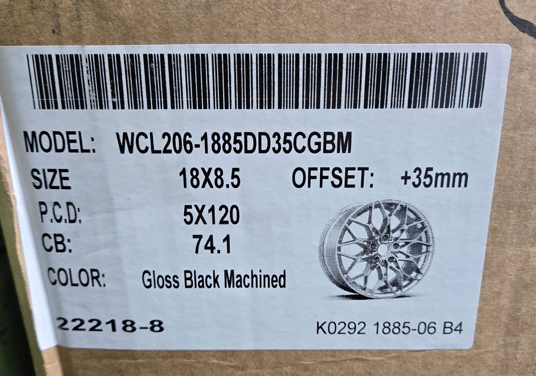 WCL206 18x8.5 5x120 GLOSS BLACK MACHINED FACE - Gun Hill Tire House (WTW - WHOLESALE TIRES & WHEELS)