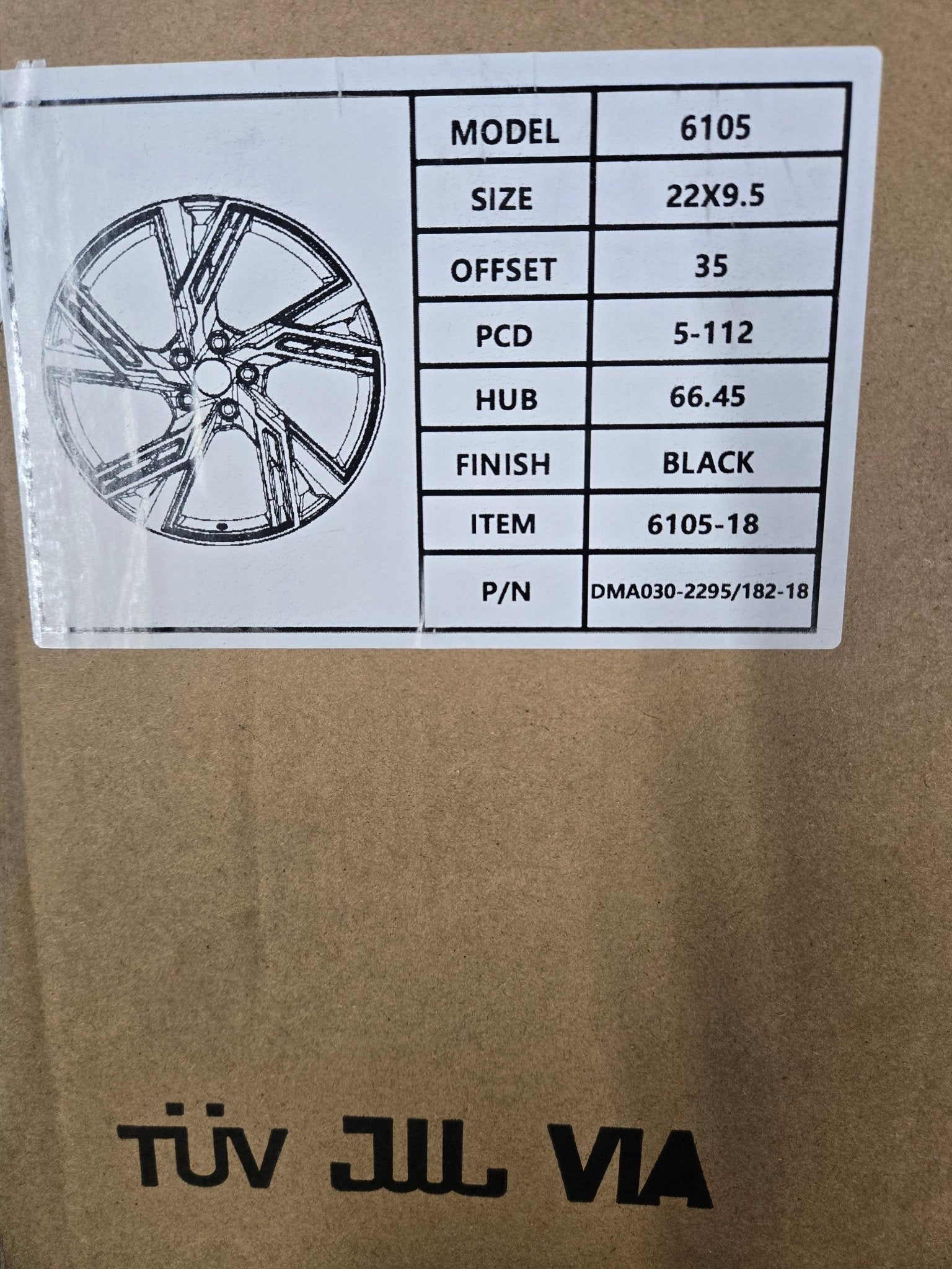 6105 22X9.5 5X112 BLACK - Gun Hill Tire House (WTW - WHOLESALE TIRES & WHEELS)