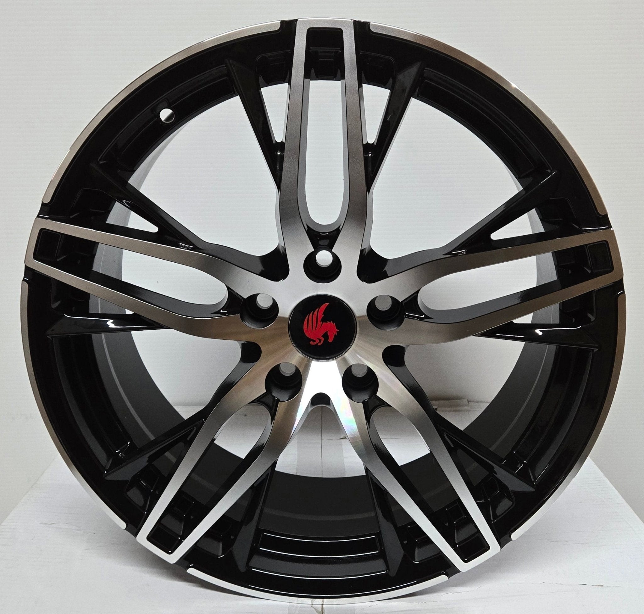 DX - 035 STAR SHAPE 18x8.5 5x114.3 GLOSS BLACK MACHINE FACE - Gun Hill Tire House (WTW - WHOLESALE TIRES & WHEELS)