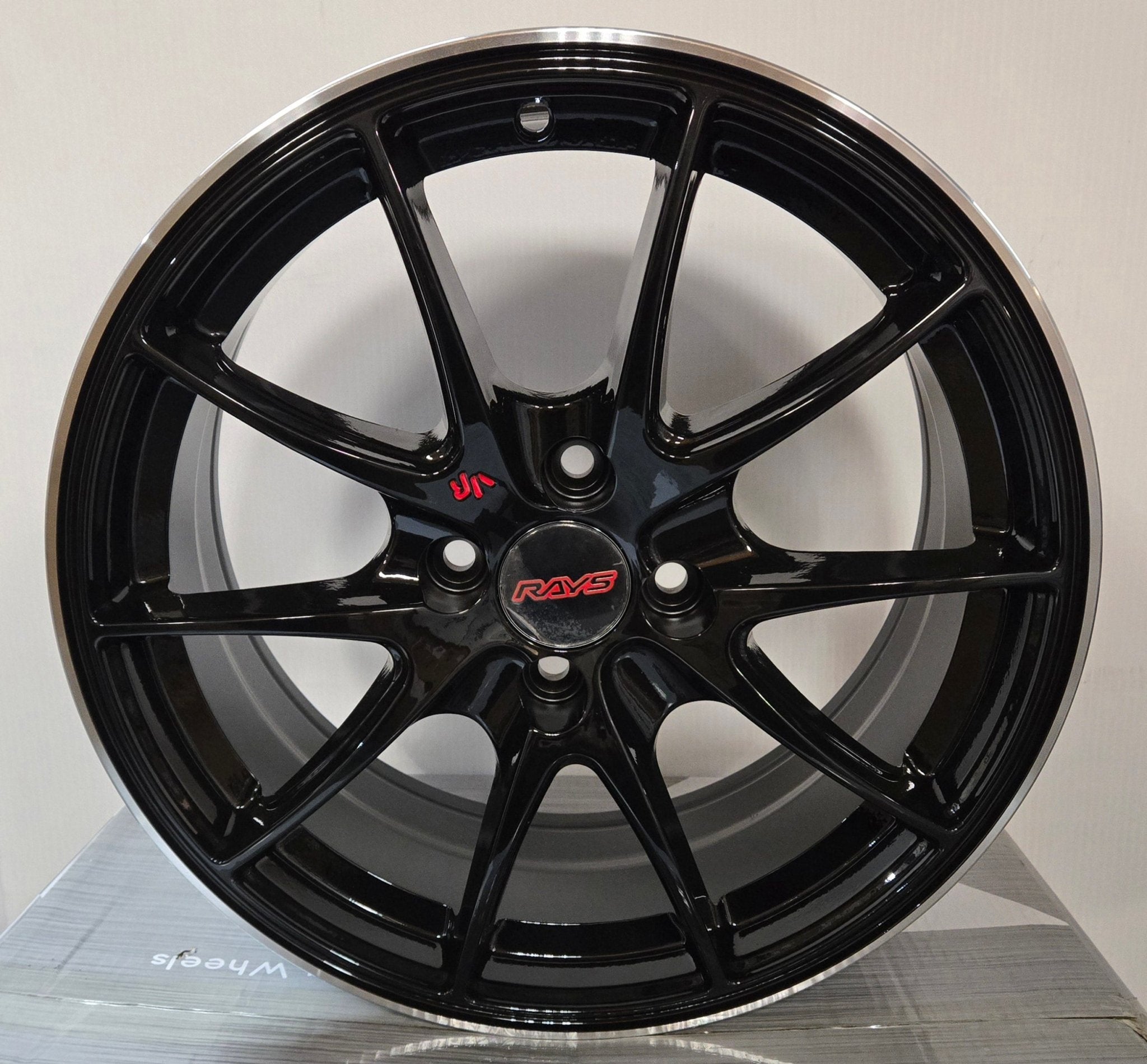 OE - REW009 - 6 VOLK RACING G25 16x7.0 4x100 GLOSS BLACK MACHINED RING - Gun Hill Tire House (WTW - WHOLESALE TIRES & WHEELS)