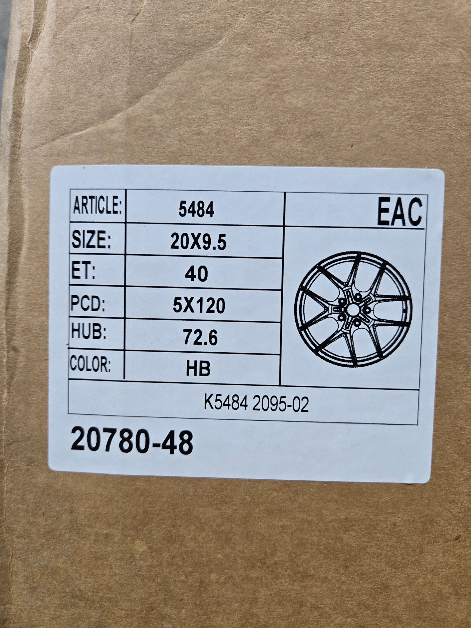 5484 20X9.5 5X120 HB - Gun Hill Tire House (WTW - WHOLESALE TIRES & WHEELS)