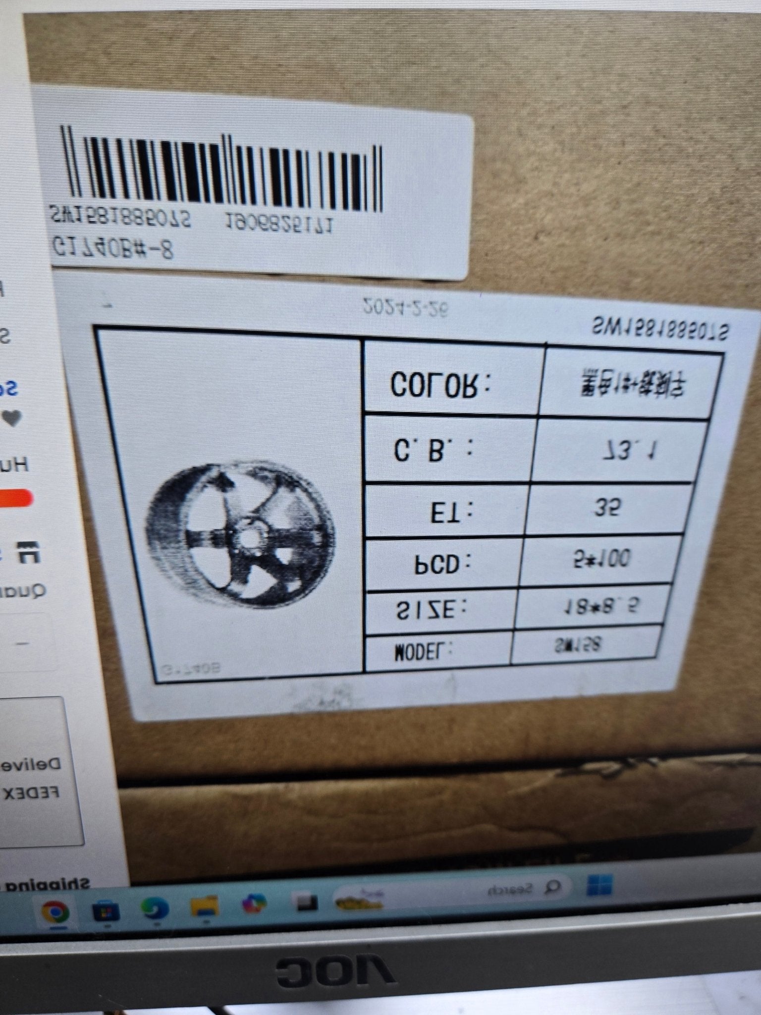 ZS - 108 SW158 STYLE 18x8.5 5x100 GLOSS BLACK LETTERING - Gun Hill Tire House (WTW - WHOLESALE TIRES & WHEELS)