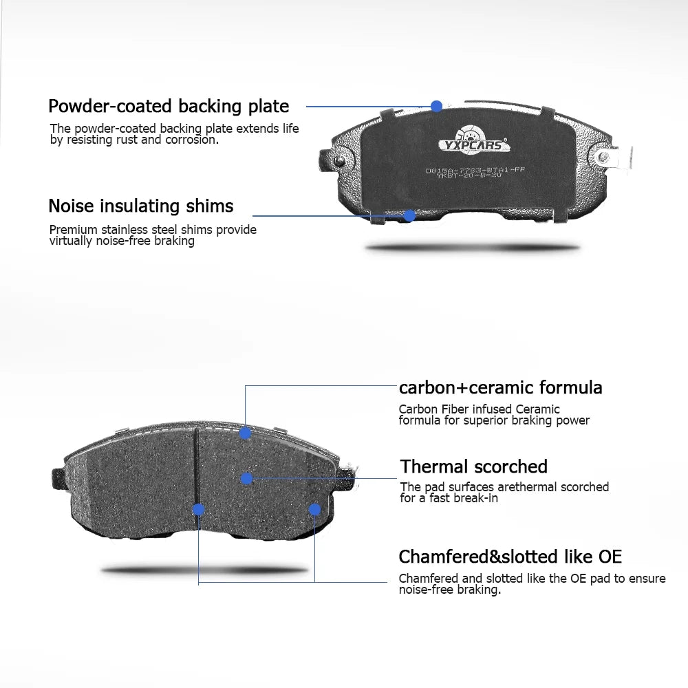 Front & Rear Disc Ceramic Brake Pads for 2002 - 2012 Nissan Altima 2011 - 2017 Juke - Gun Hill Tire House (WTW - WHOLESALE TIRES & WHEELS)