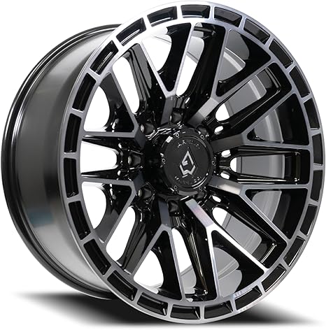ANERA A114 BATTLE 20X10 8X180 GLOSS BLACK MACHINED DDT FACE AND LIP - Gun Hill Tire House (WTW - WHOLESALE TIRES & WHEELS)