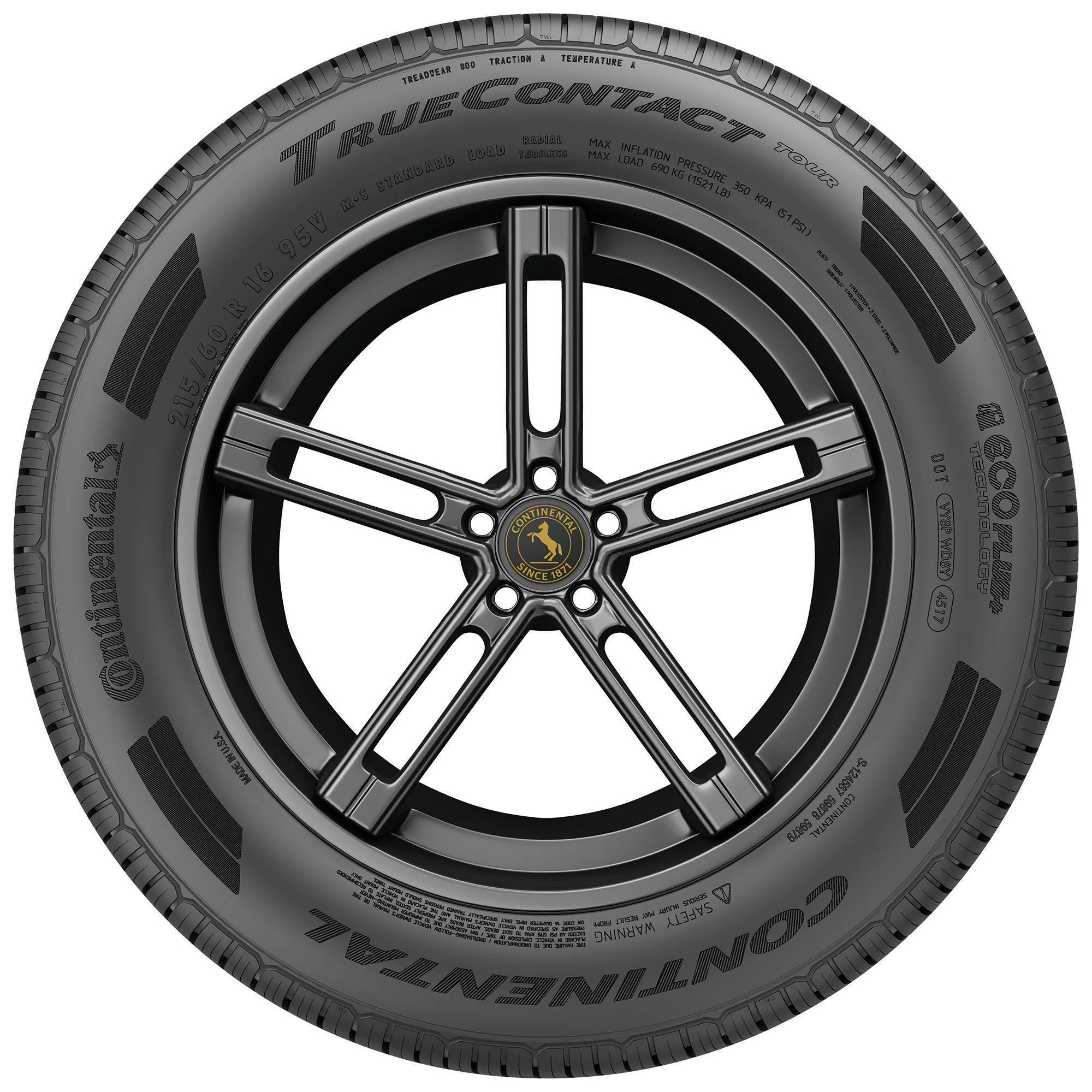 215/55R16 Continental Truecontact Tour All Season97H XL Passenger Tire - Gun Hill Tire House (WTW - WHOLESALE TIRES & WHEELS)