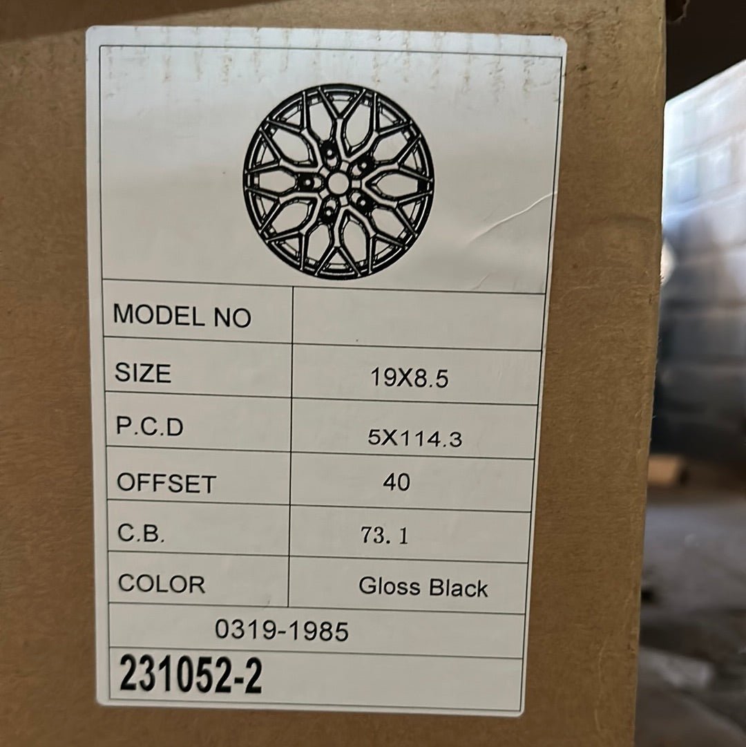 OE 0319 HF - 2 REP 19x8.5 5X112 5x114.3 GLOSS BLACK - Gun Hill Tire House (WTW - WHOLESALE TIRES & WHEELS)