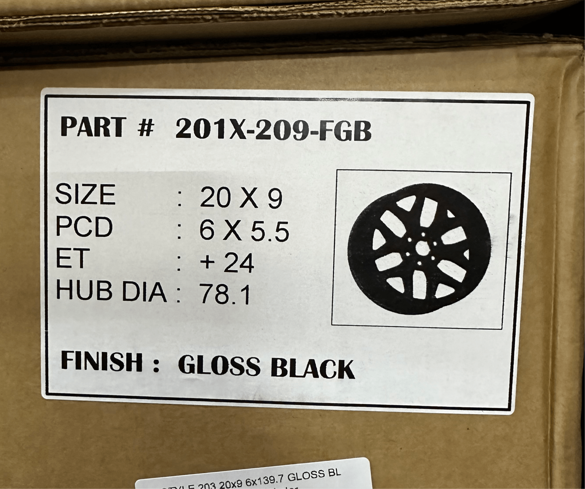 FP STYLE 203 20x9 6x139.7 GLOSS BLACK - Gun Hill Tire House (WTW - WHOLESALE TIRES & WHEELS)