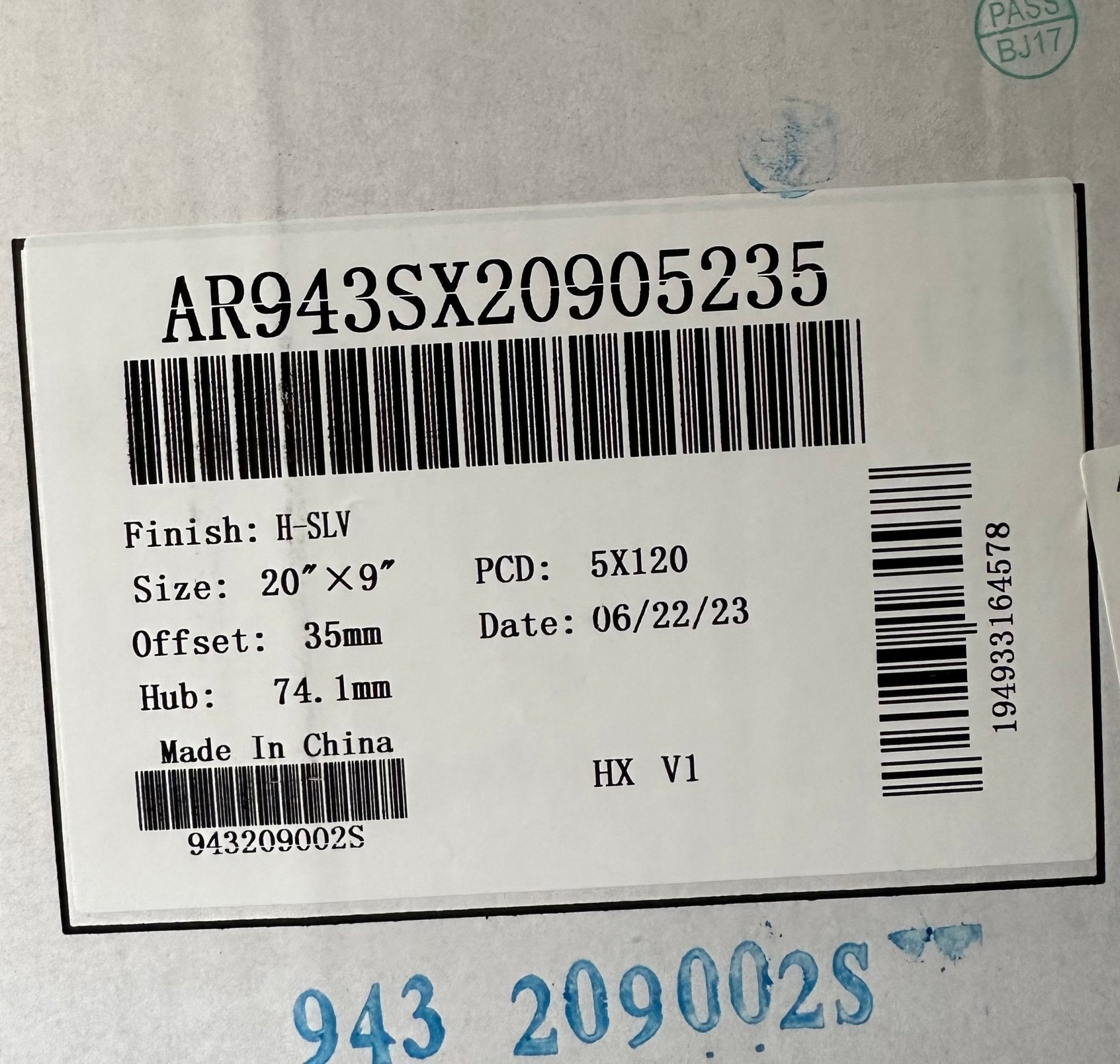 AR943 20X9 5X120 HYPER SILVER - Gun Hill Tire House (WTW - WHOLESALE TIRES & WHEELS)